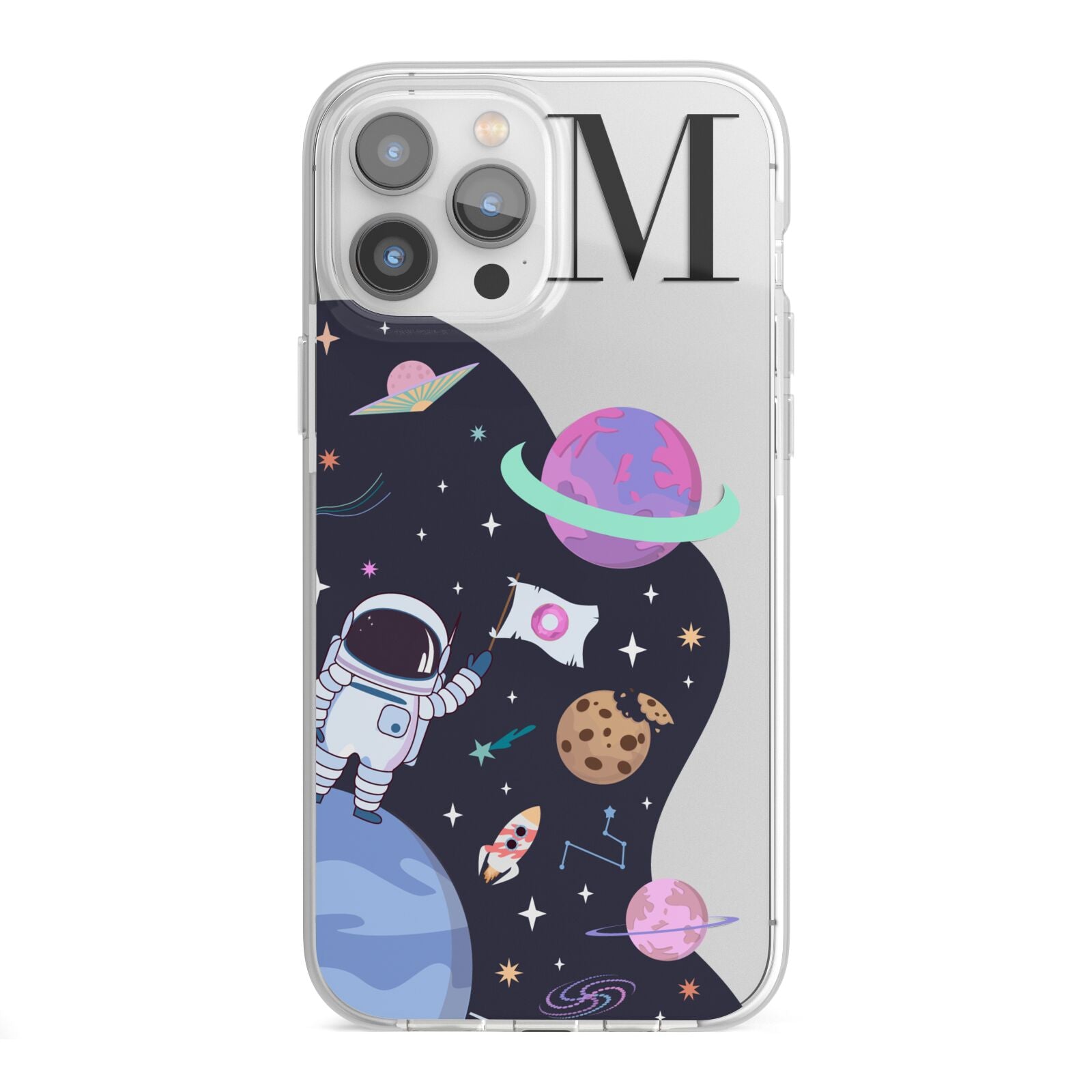 Candyland Galaxy Custom Initial iPhone 13 Pro Max TPU Impact Case with White Edges