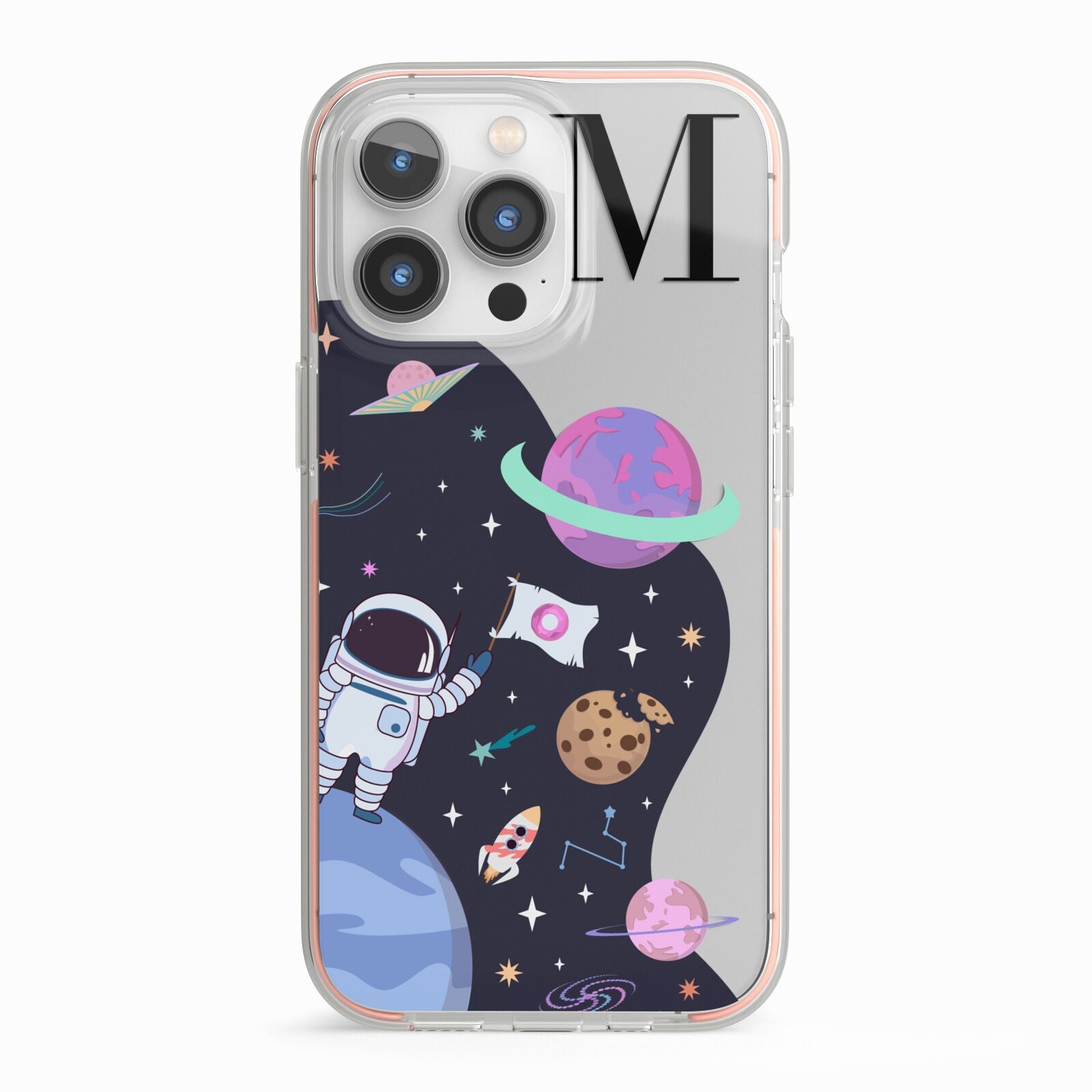 Candyland Galaxy Custom Initial iPhone 13 Pro TPU Impact Case with Pink Edges