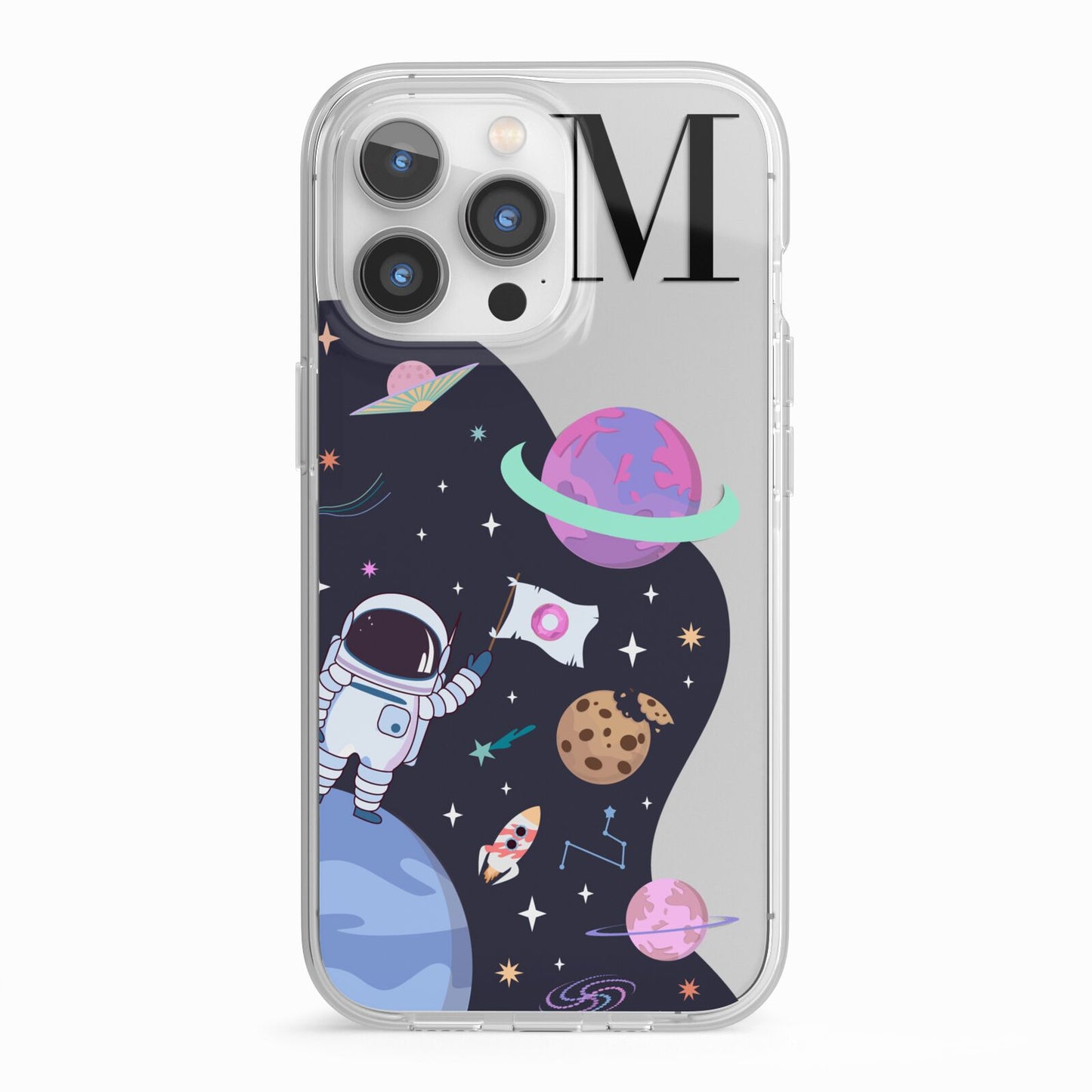 Candyland Galaxy Custom Initial iPhone 13 Pro TPU Impact Case with White Edges