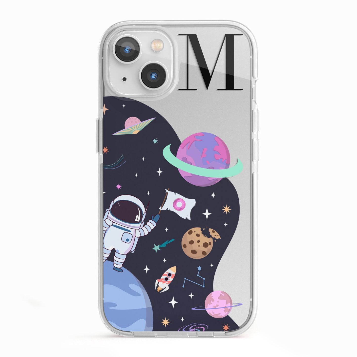 Candyland Galaxy Custom Initial iPhone 13 TPU Impact Case with White Edges