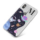 Candyland Galaxy Custom Initial iPhone X Bumper Case on Silver iPhone