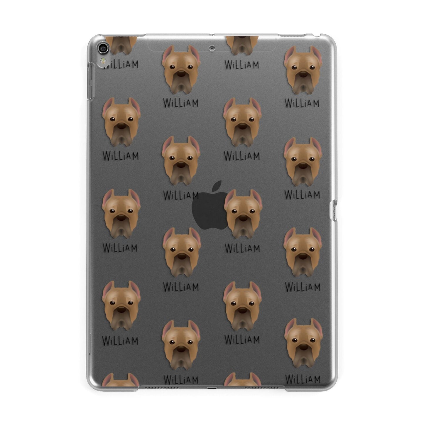 Cane Corso Italiano Icon with Name Apple iPad Grey Case