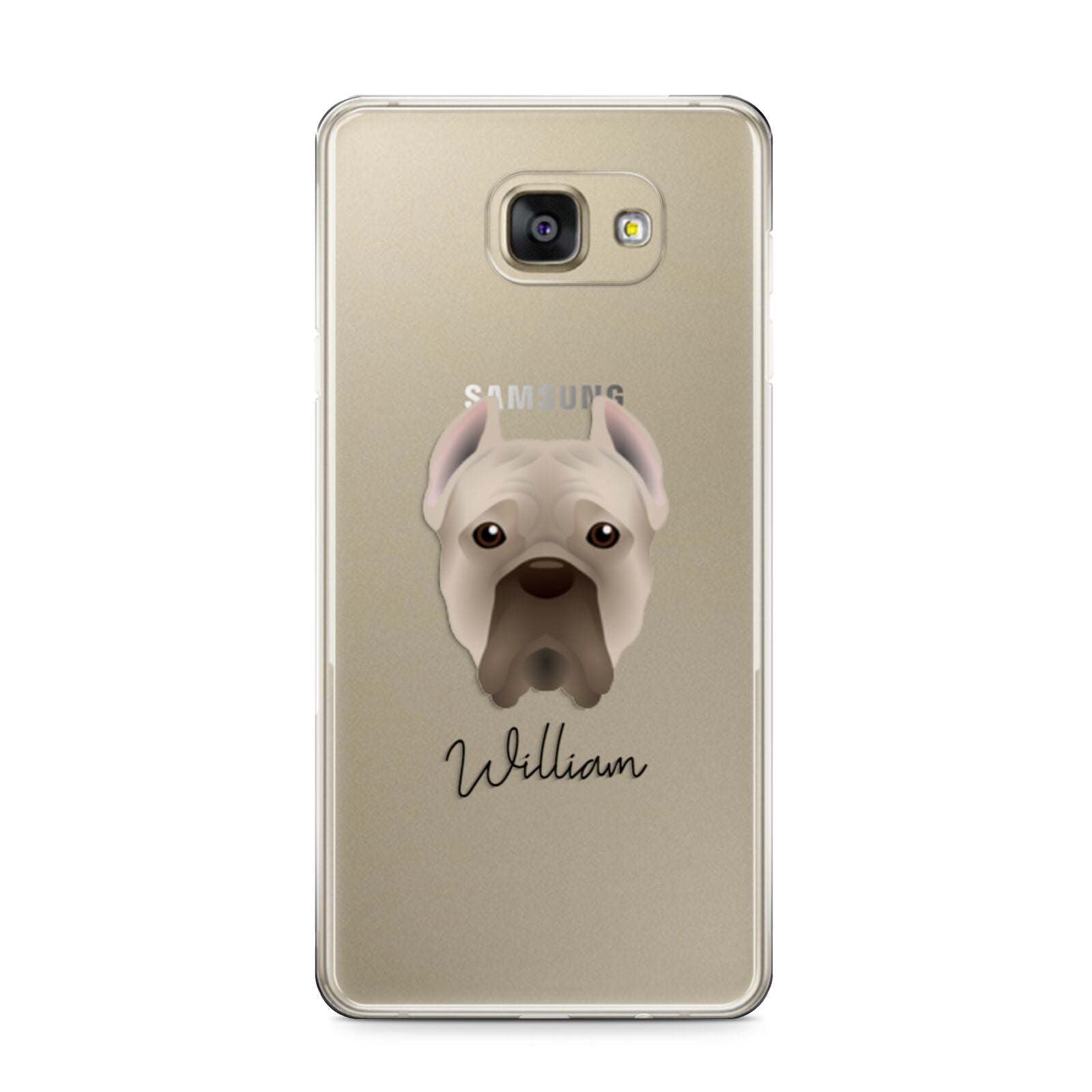 Cane Corso Italiano Personalised Samsung Galaxy A9 2016 Case on gold phone