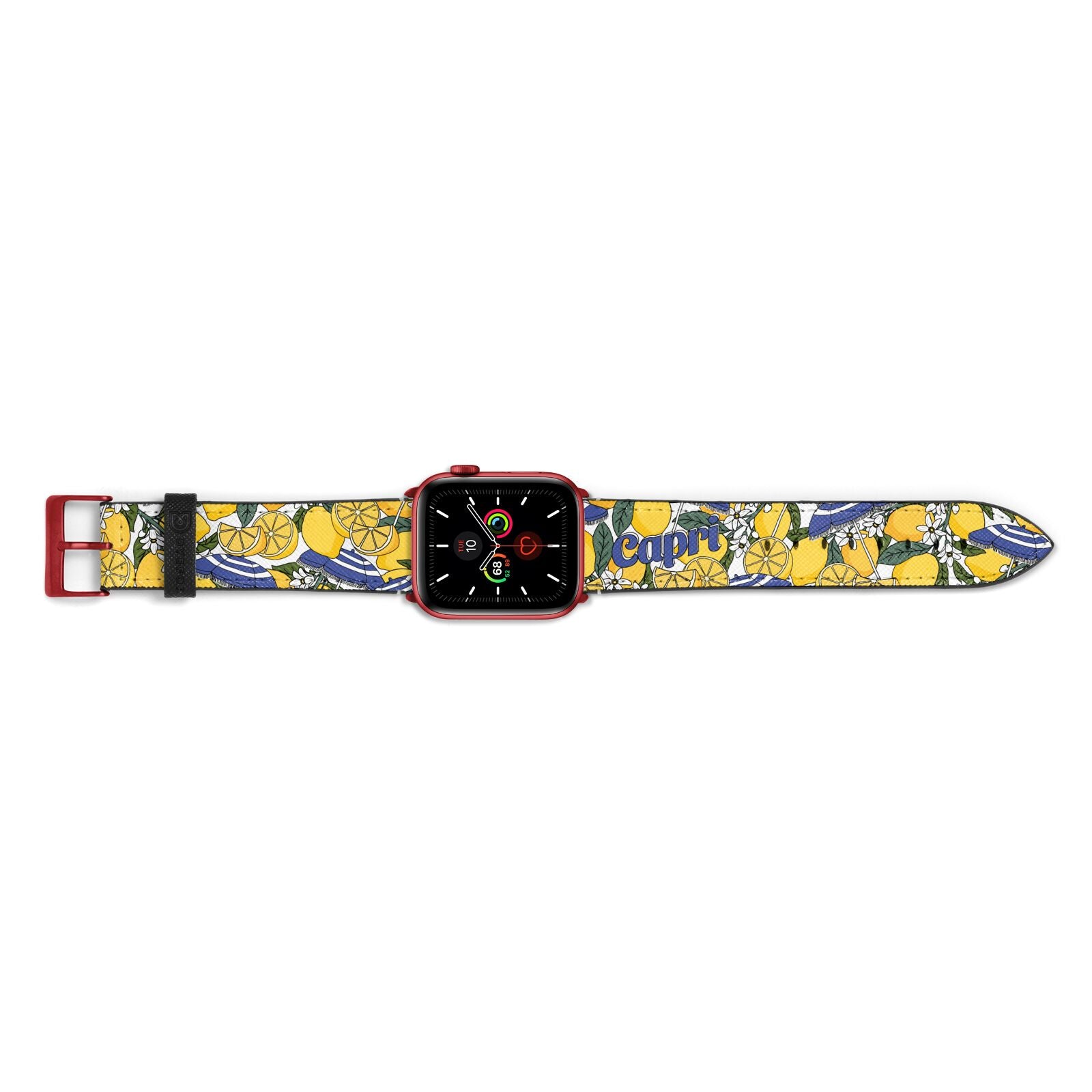 Capri Apple Watch Strap Landscape Image Red Hardware