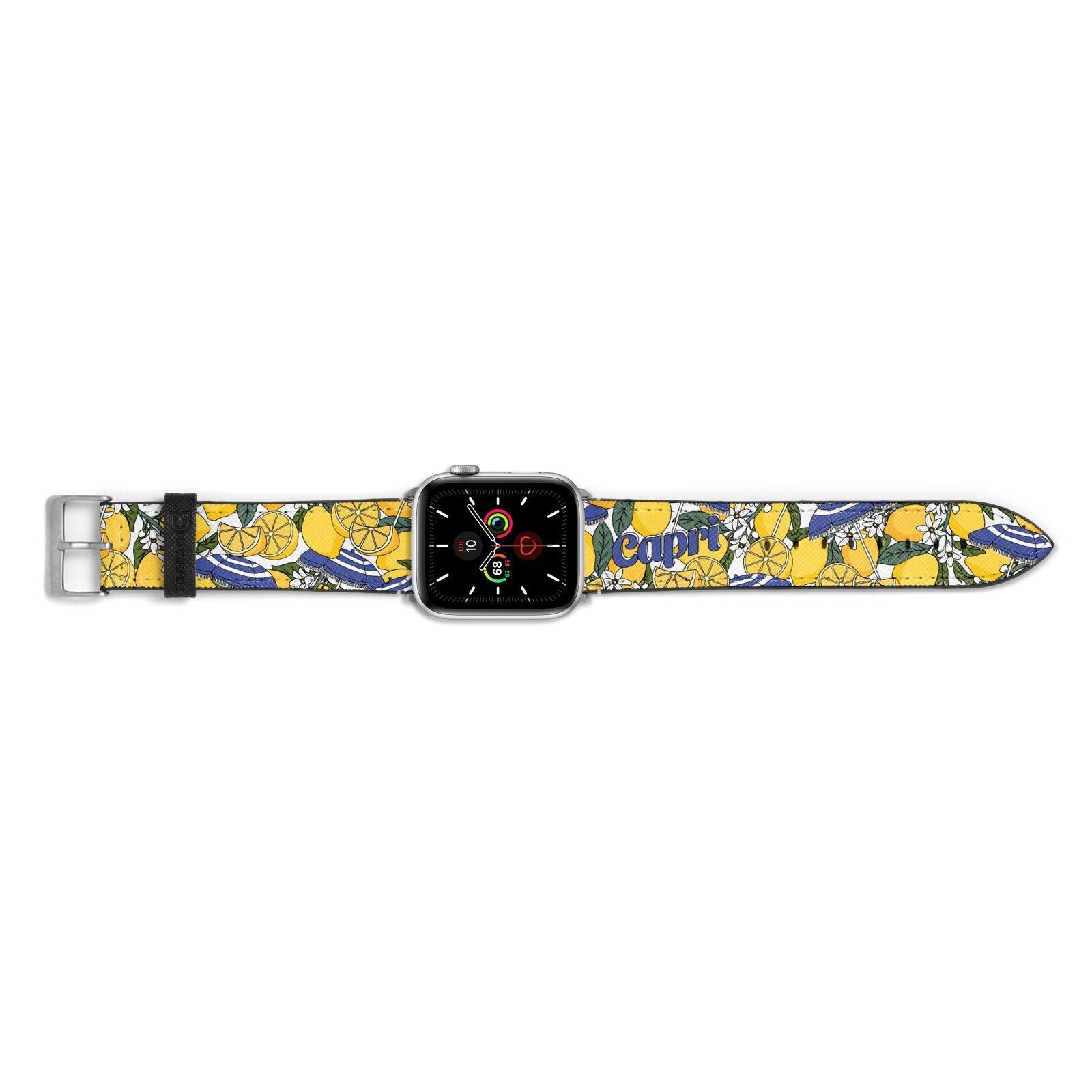 Capri Apple Watch Strap Landscape Image Silver Hardware