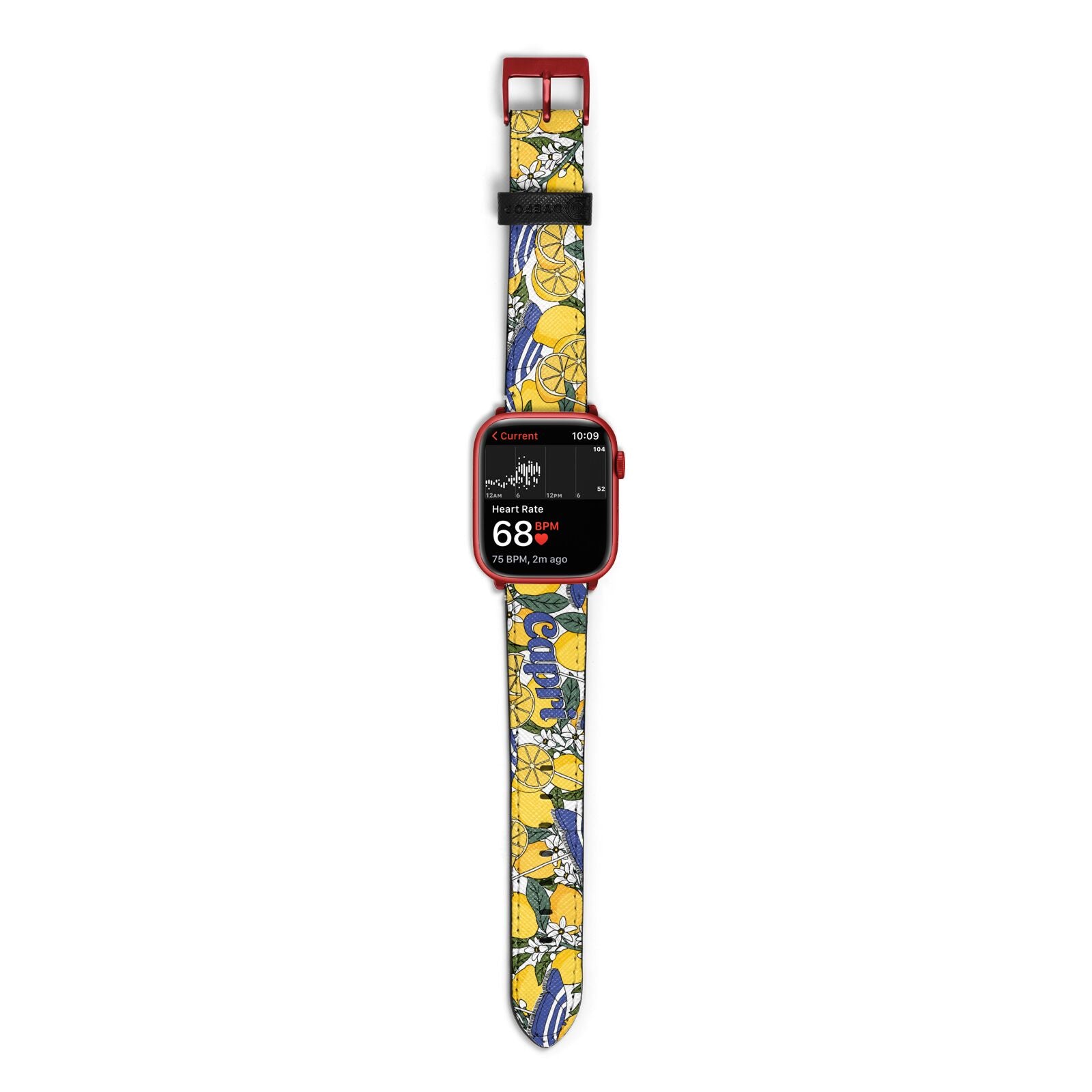 Capri Apple Watch Strap Size 38mm with Red Hardware