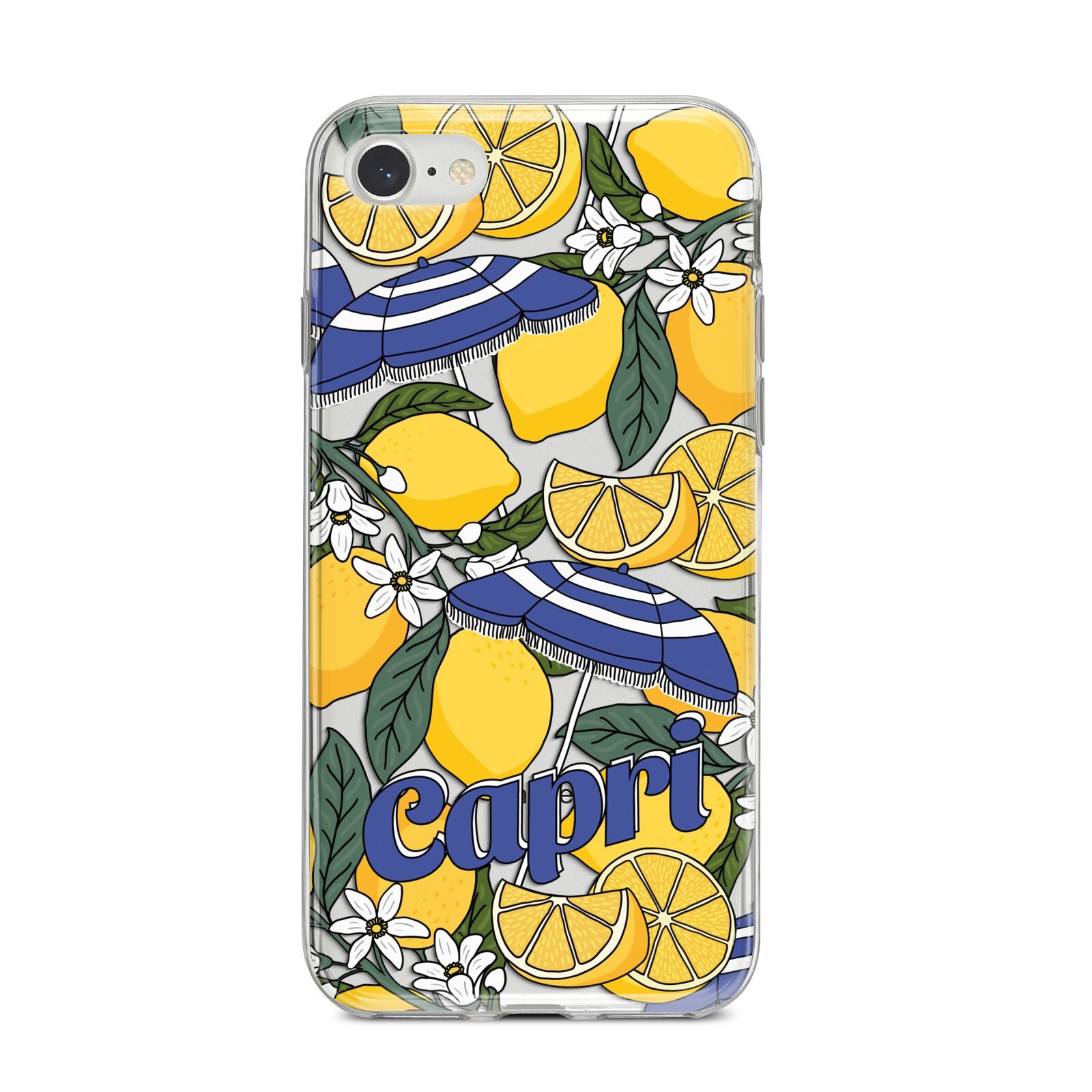 Capri iPhone 8 Bumper Case on Silver iPhone