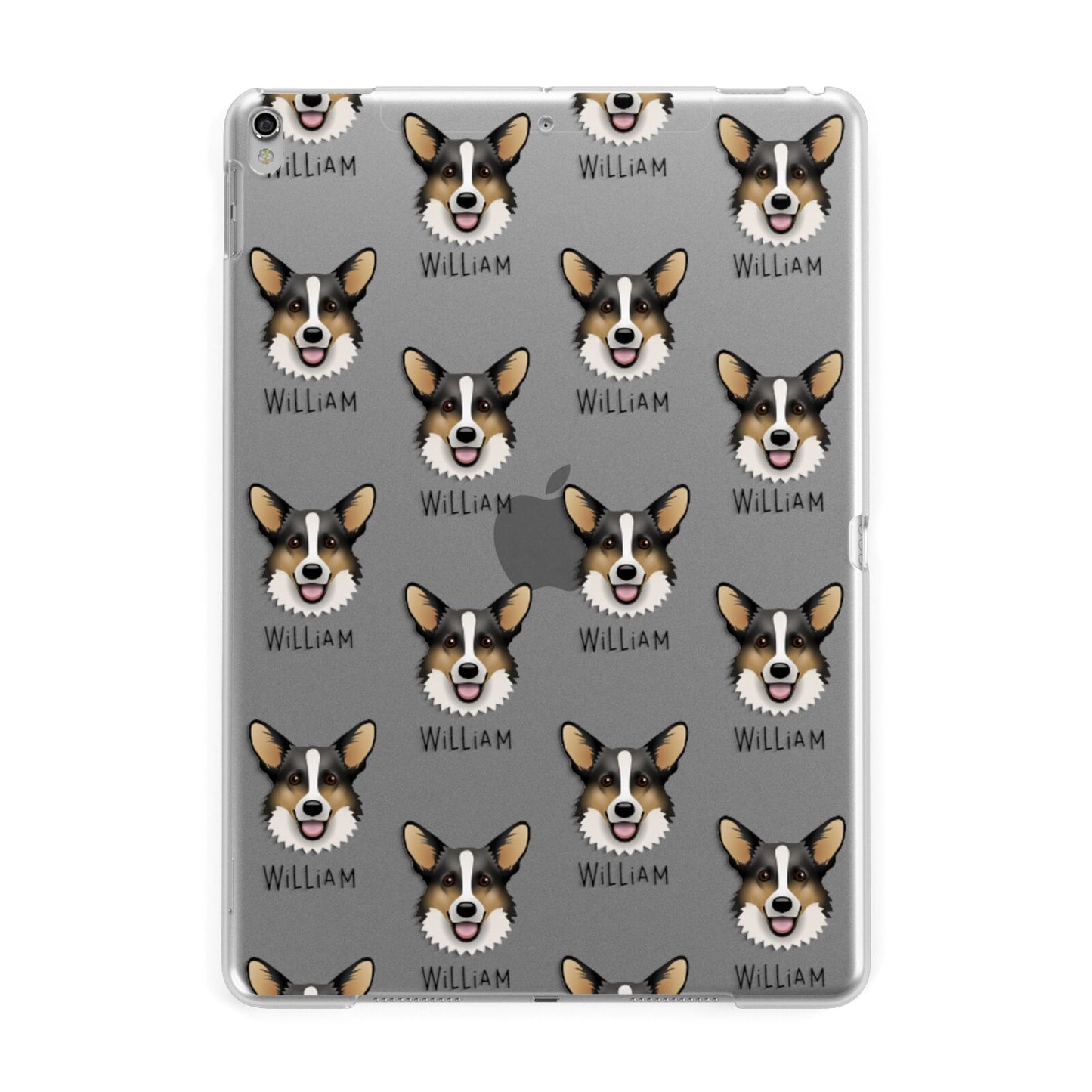 Cardigan Welsh Corgi Icon with Name Apple iPad Silver Case