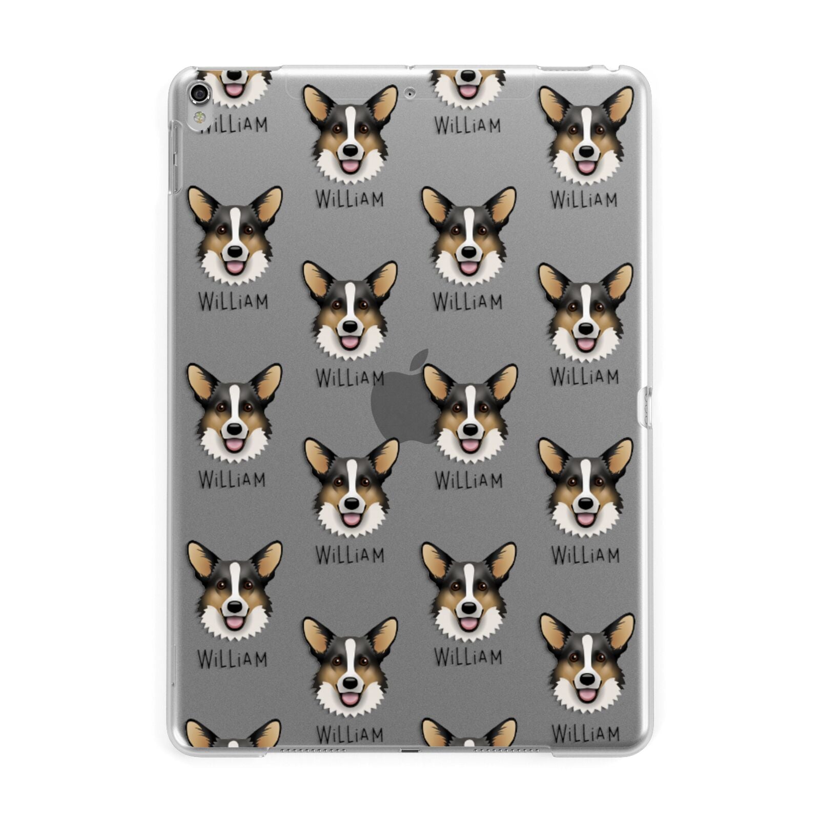 Cardigan Welsh Corgi Icon with Name Apple iPad Silver Case