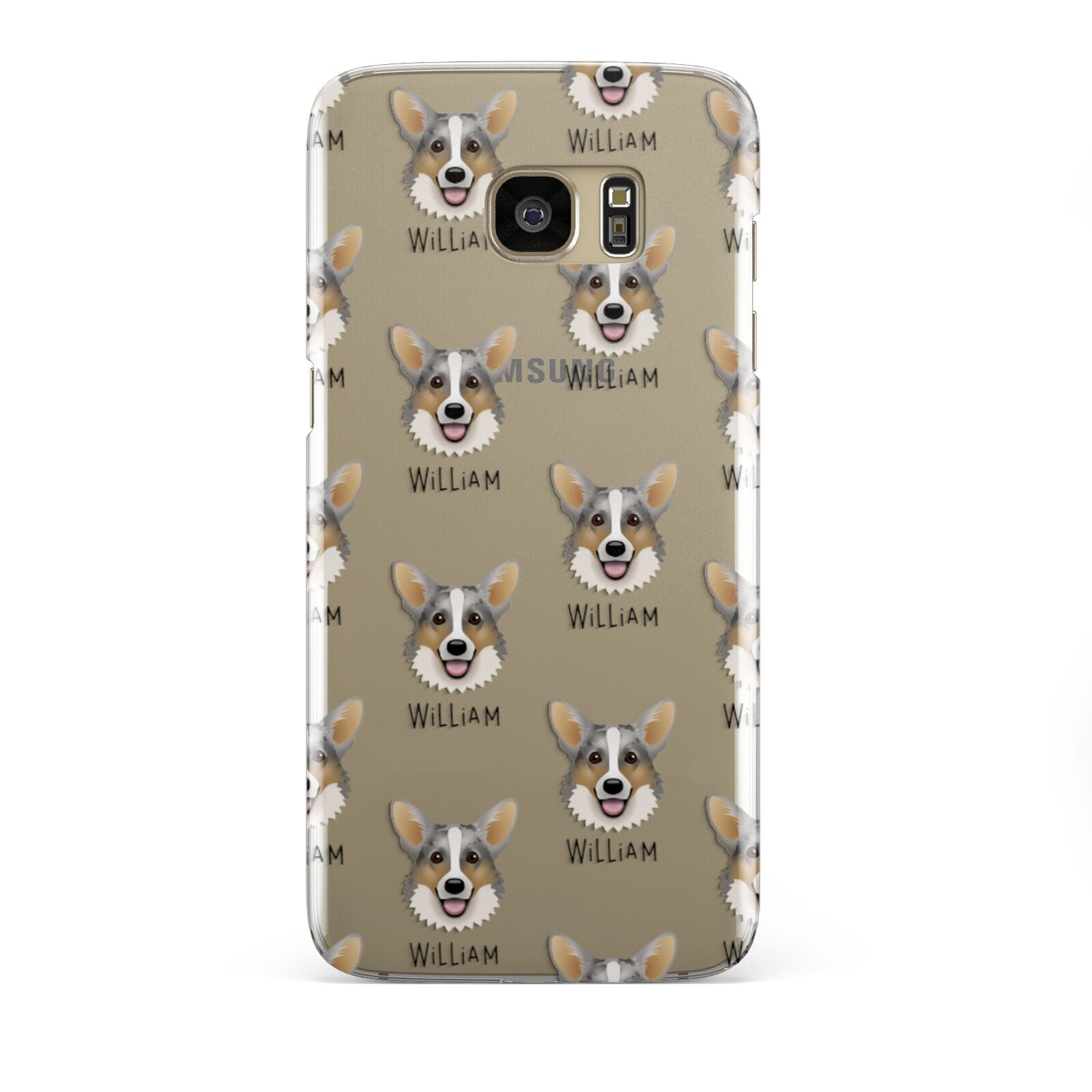 Cardigan Welsh Corgi Icon with Name Samsung Galaxy S7 Edge Case