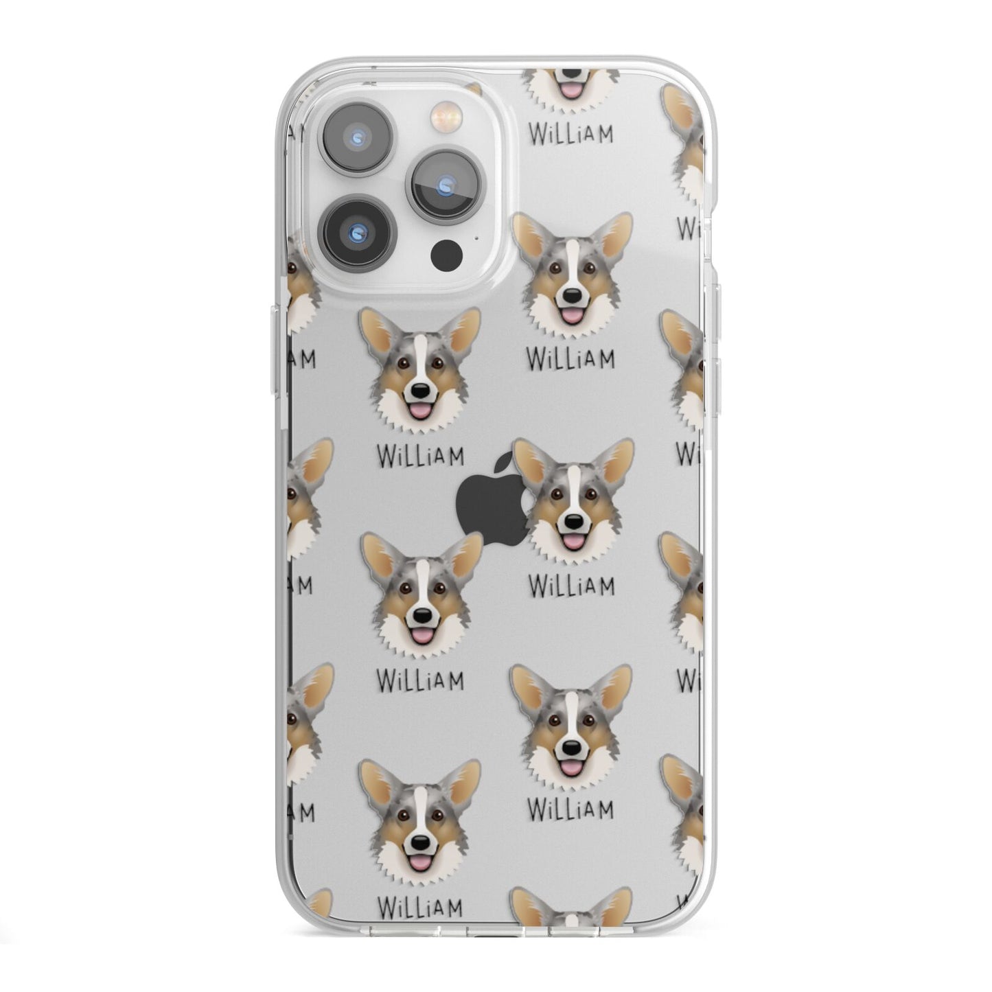 Cardigan Welsh Corgi Icon with Name iPhone 13 Pro Max TPU Impact Case with White Edges