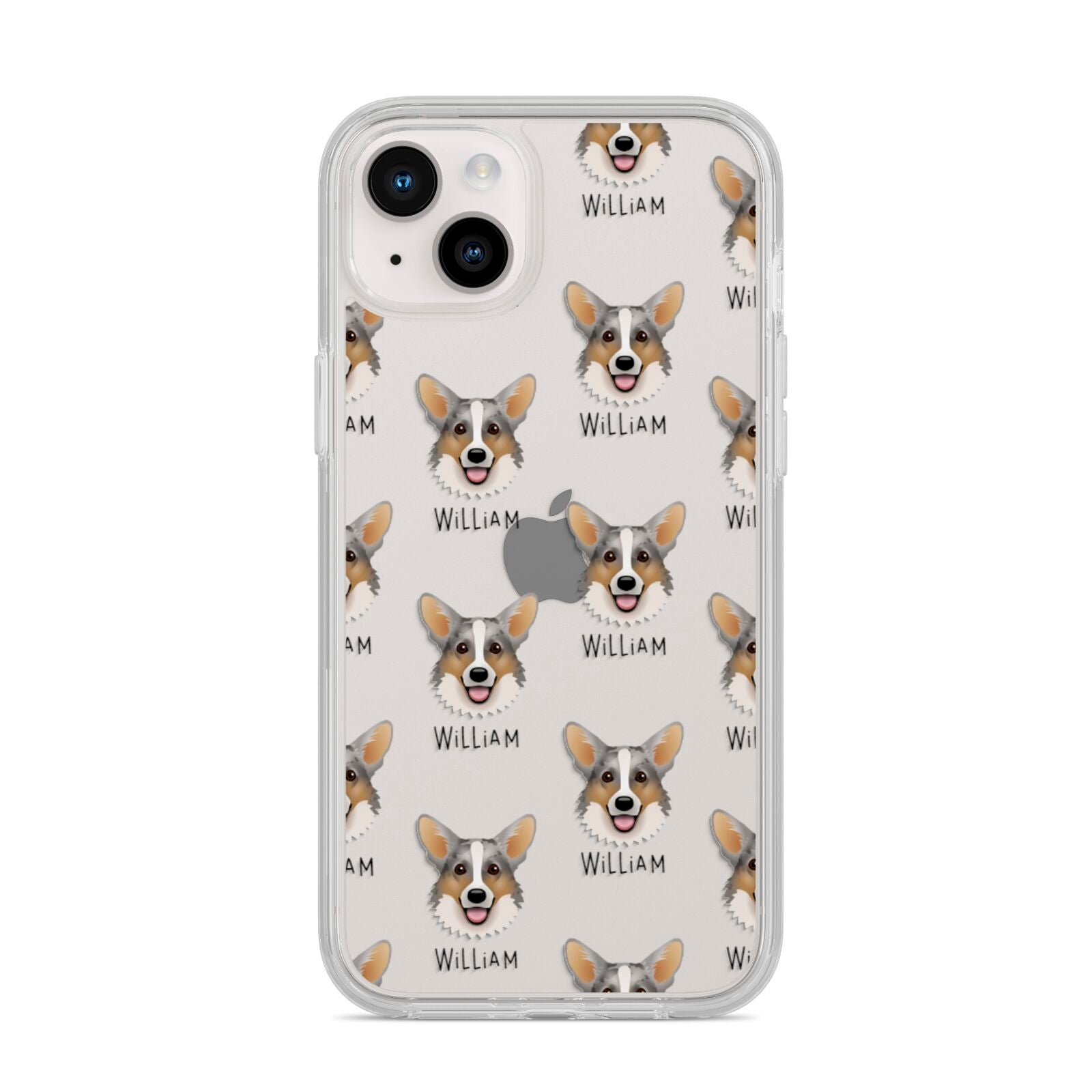 Cardigan Welsh Corgi Icon with Name iPhone 14 Plus Clear Tough Case Starlight