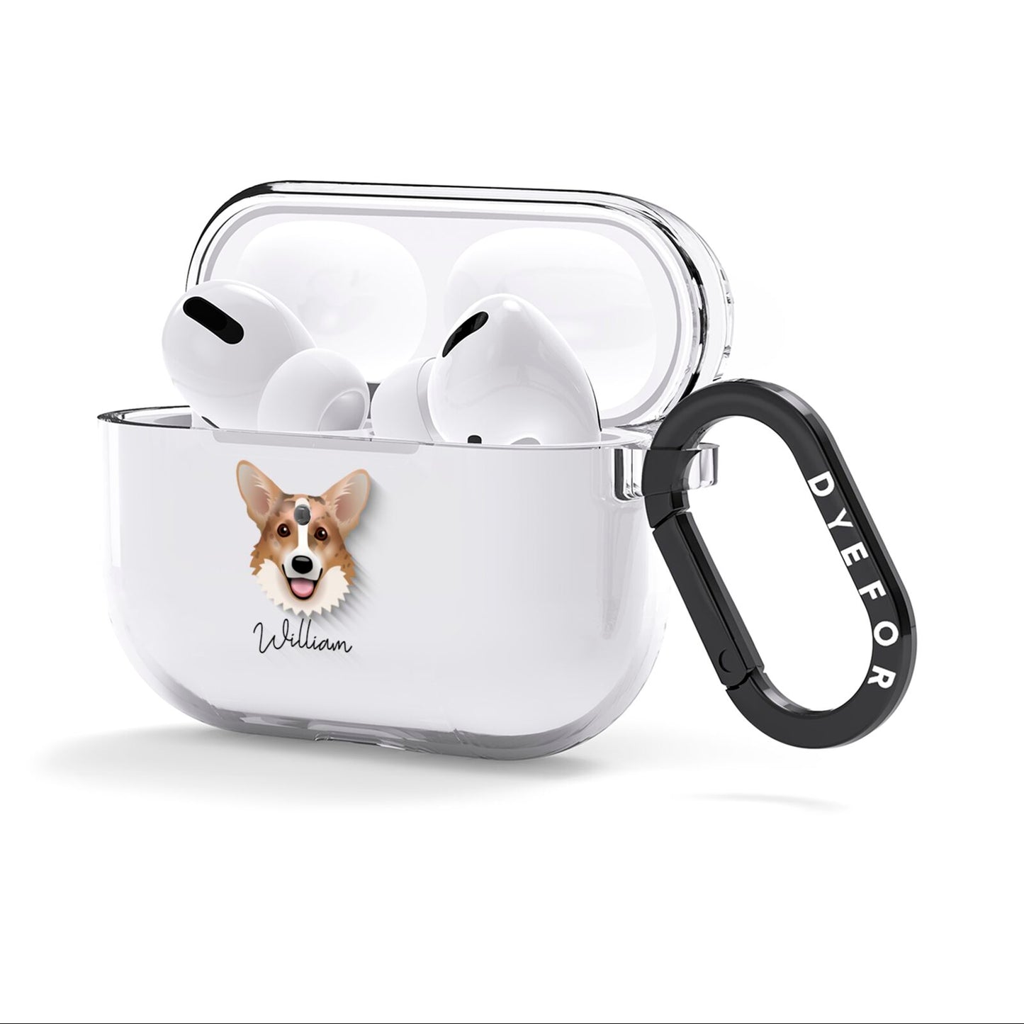 Cardigan Welsh Corgi Personalised AirPods Clear Case 3rd Gen Side Image