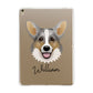 Cardigan Welsh Corgi Personalised Apple iPad Gold Case