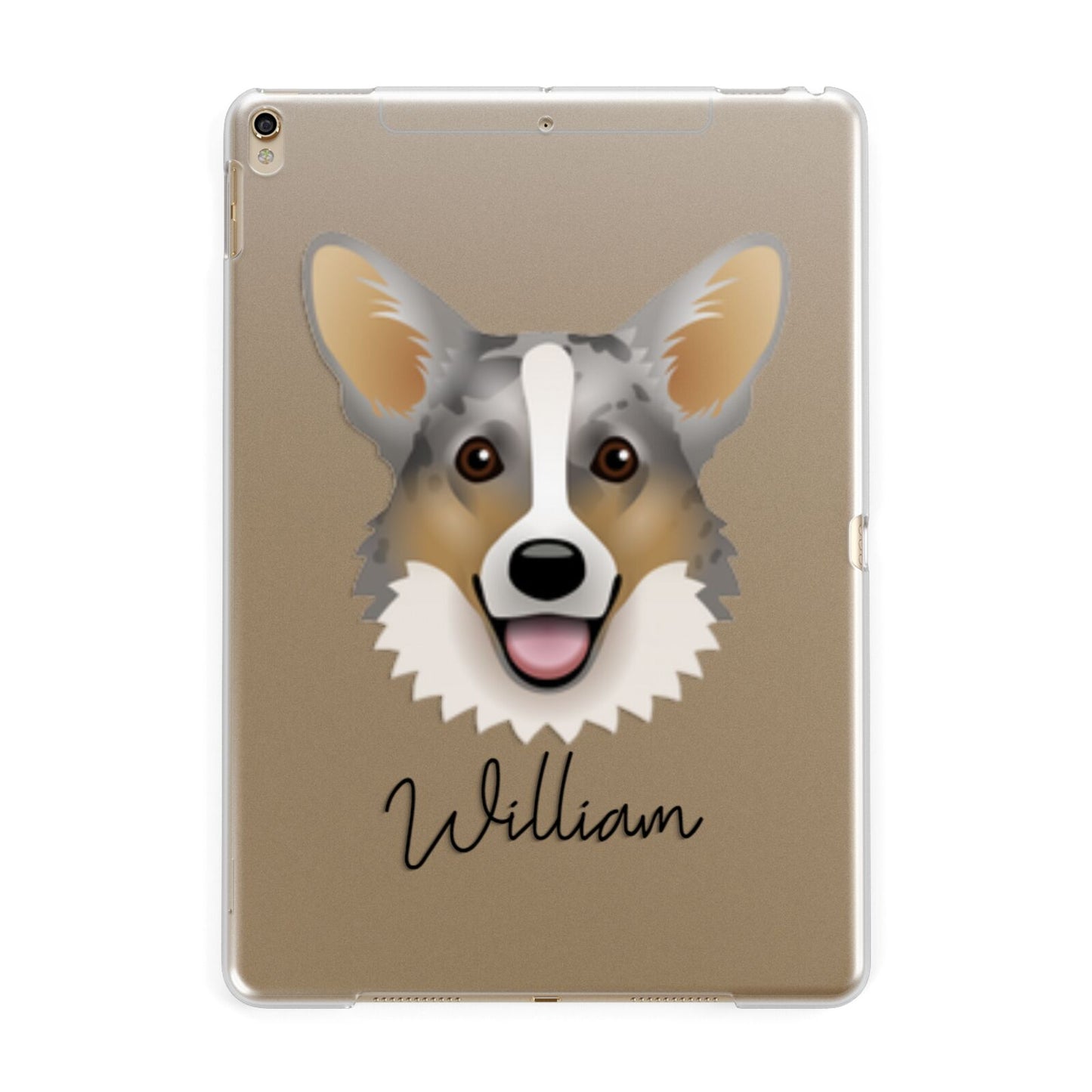 Cardigan Welsh Corgi Personalised Apple iPad Gold Case