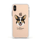 Cardigan Welsh Corgi Personalised Apple iPhone Xs Impact Case White Edge on Gold Phone