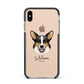 Cardigan Welsh Corgi Personalised Apple iPhone Xs Max Impact Case Black Edge on Gold Phone