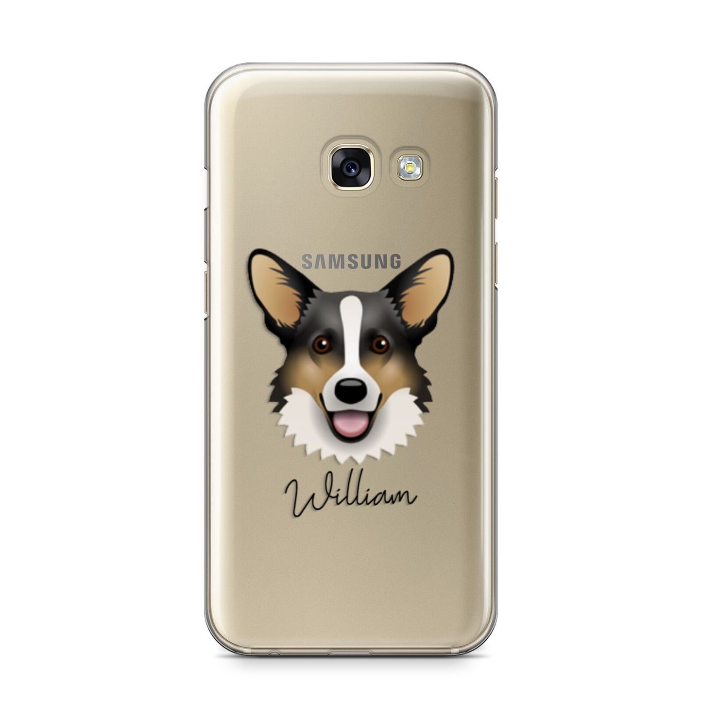 Cardigan Welsh Corgi Personalised Samsung Galaxy A3 2017 Case on gold phone