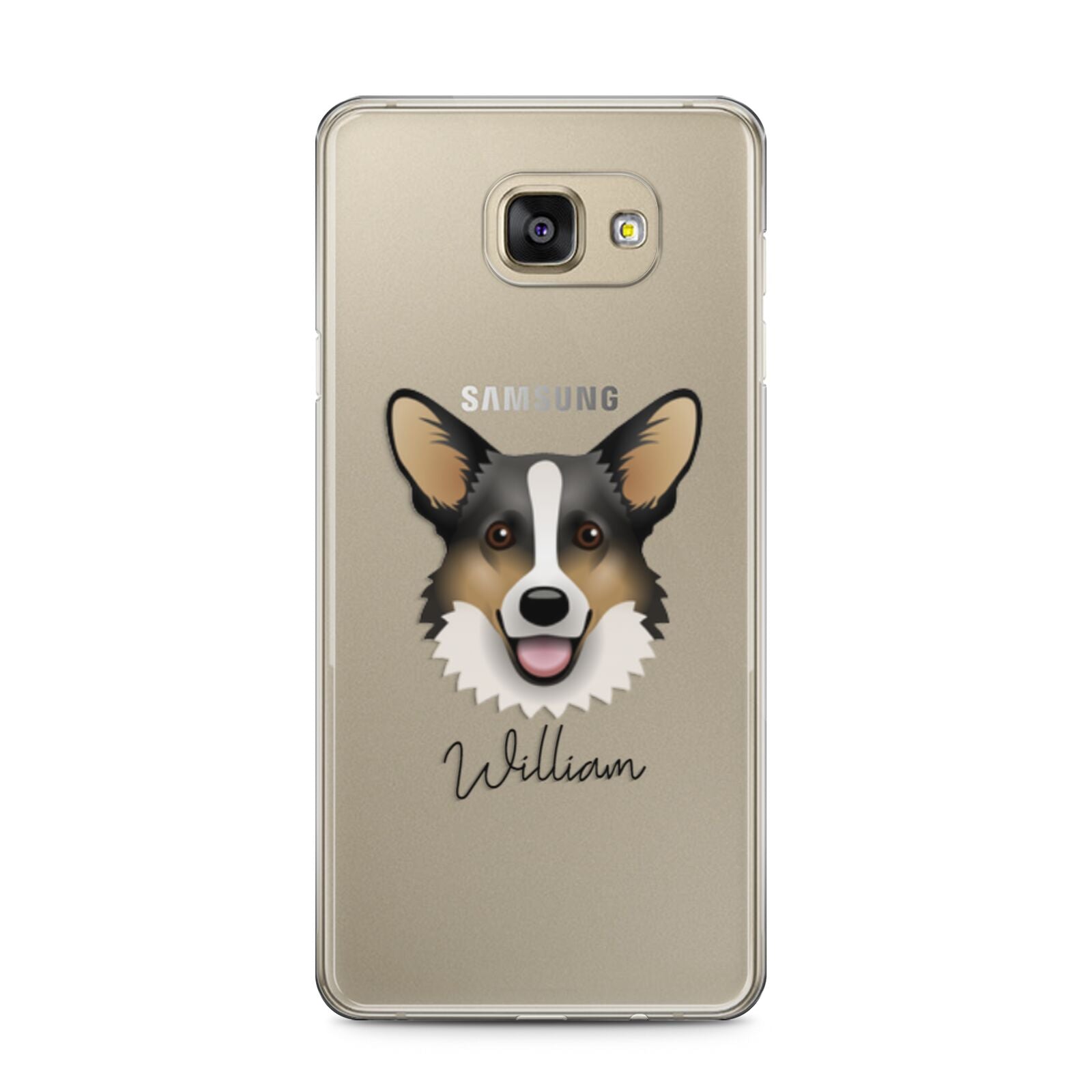 Cardigan Welsh Corgi Personalised Samsung Galaxy A5 2016 Case on gold phone