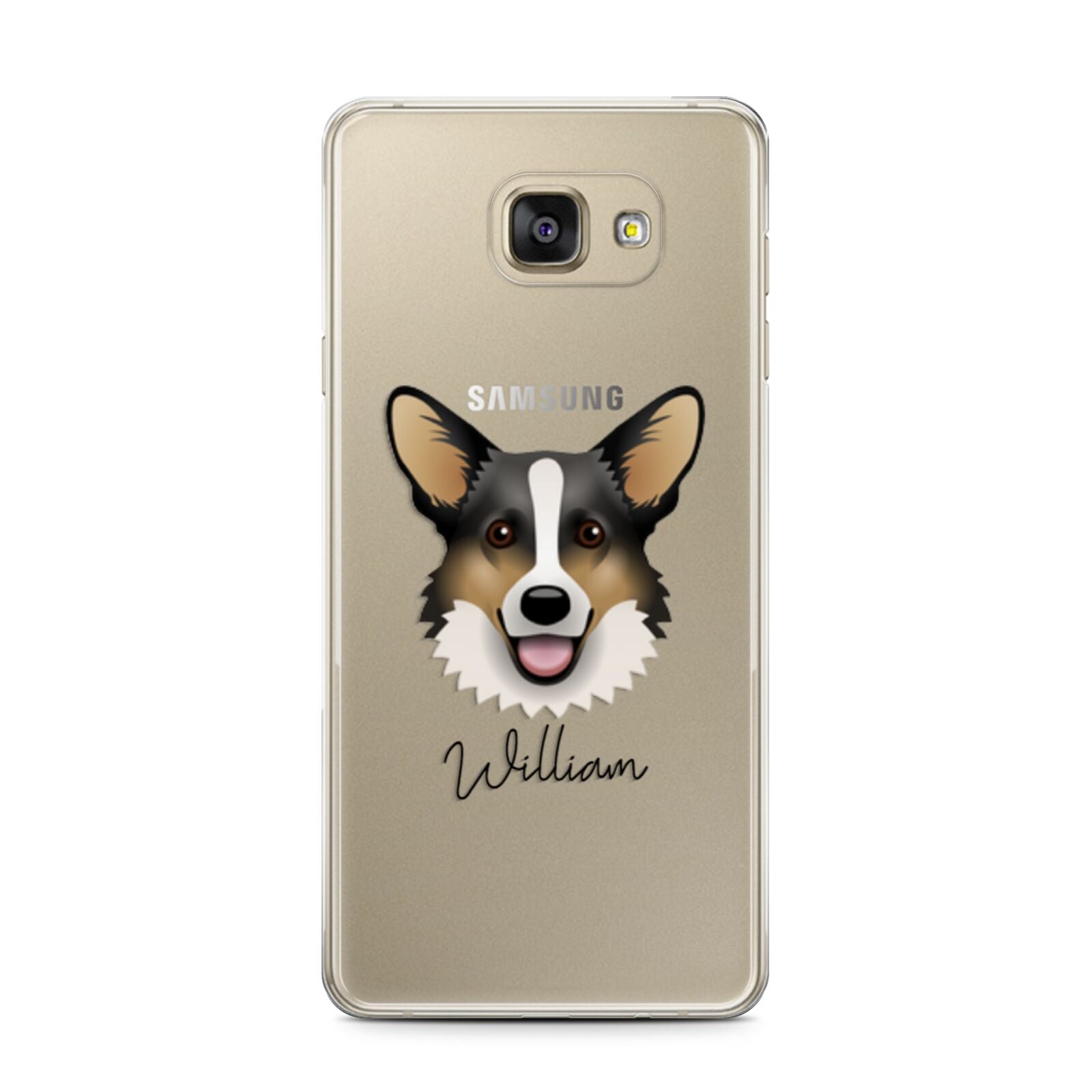 Cardigan Welsh Corgi Personalised Samsung Galaxy A7 2016 Case on gold phone