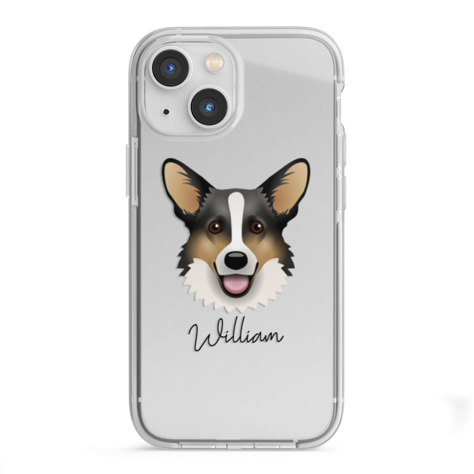 Cardigan Welsh Corgi Personalised iPhone 13 Mini TPU Impact Case with White Edges