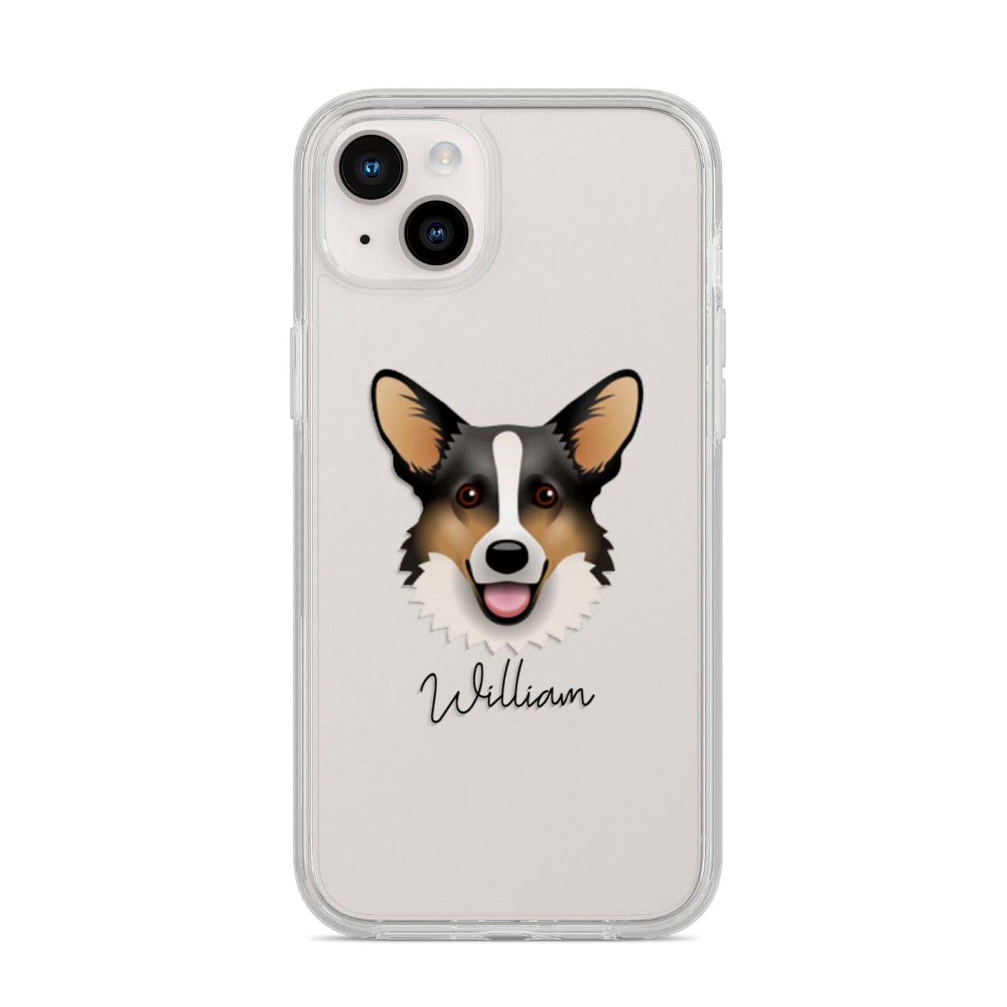 Cardigan Welsh Corgi Personalised iPhone 14 Plus Clear Tough Case Starlight