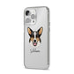 Cardigan Welsh Corgi Personalised iPhone 14 Pro Max Clear Tough Case Silver Angled Image