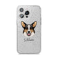 Cardigan Welsh Corgi Personalised iPhone 14 Pro Max Glitter Tough Case Silver