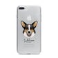 Cardigan Welsh Corgi Personalised iPhone 7 Plus Bumper Case on Silver iPhone