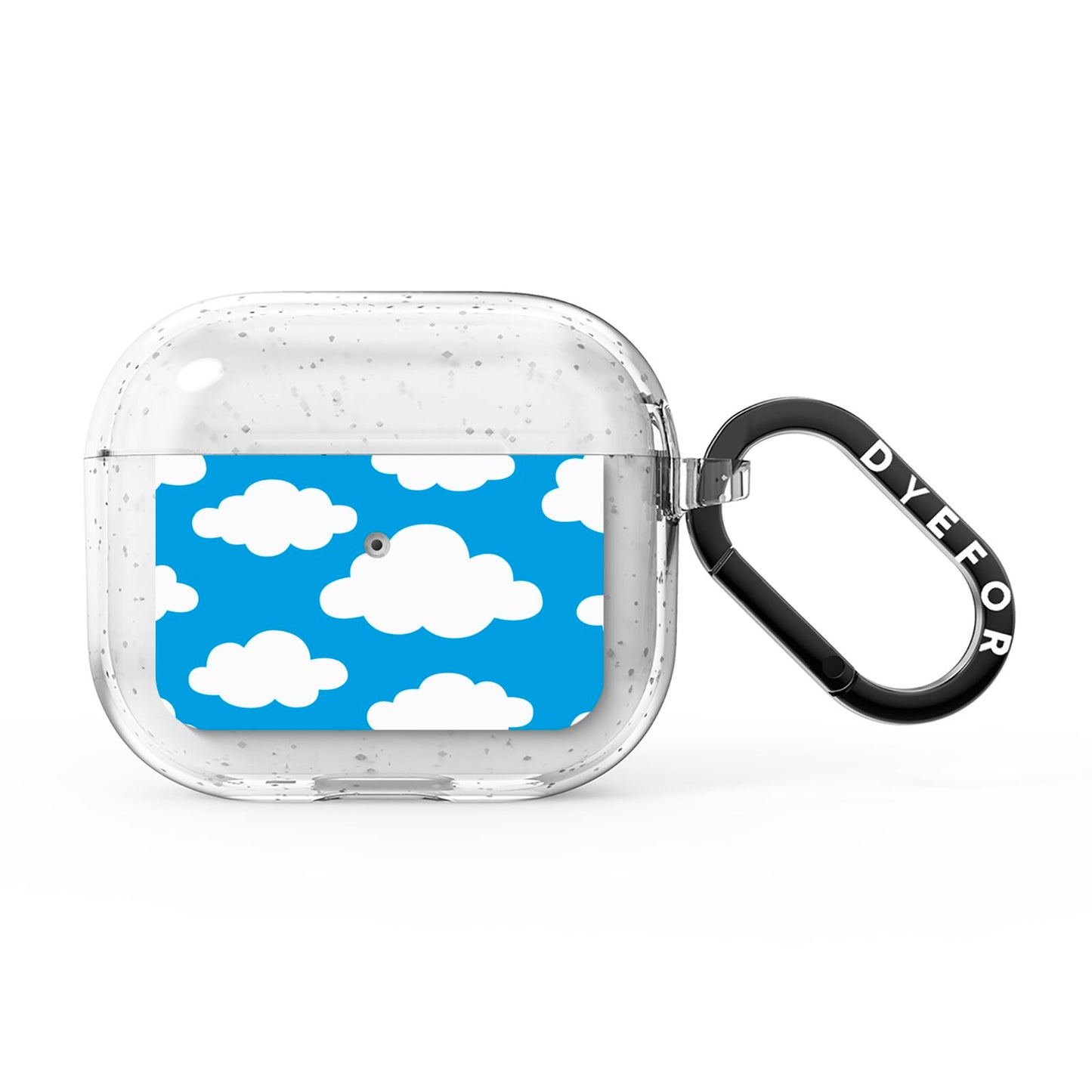 Cartoon Clouds and Blue Sky AirPods Glitter Case 3rd Gen