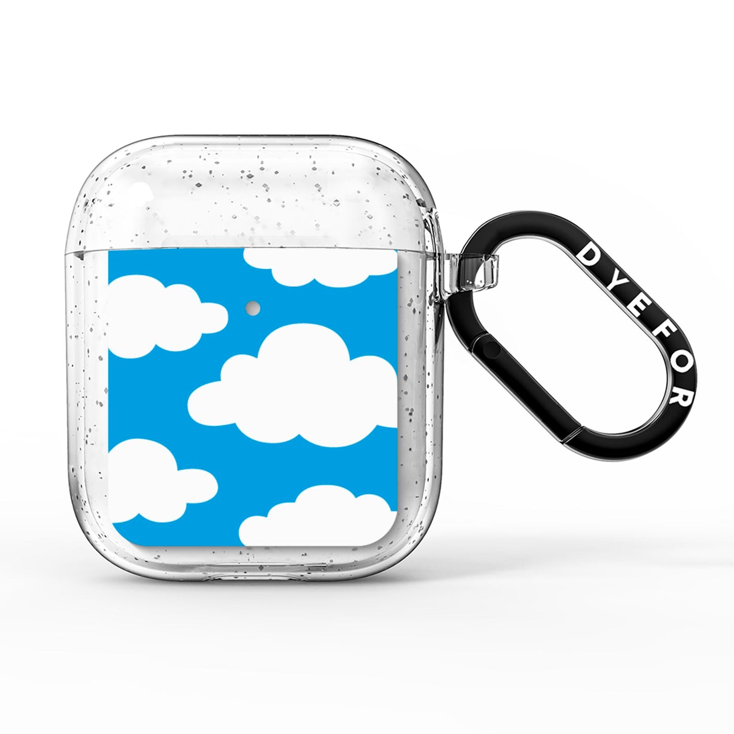 Cartoon Clouds and Blue Sky AirPods Glitter Case