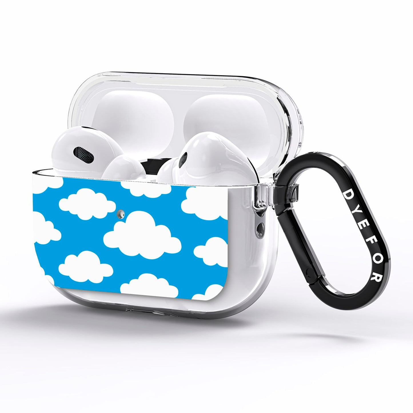 Cartoon Clouds and Blue Sky AirPods Pro Clear Case Side Image