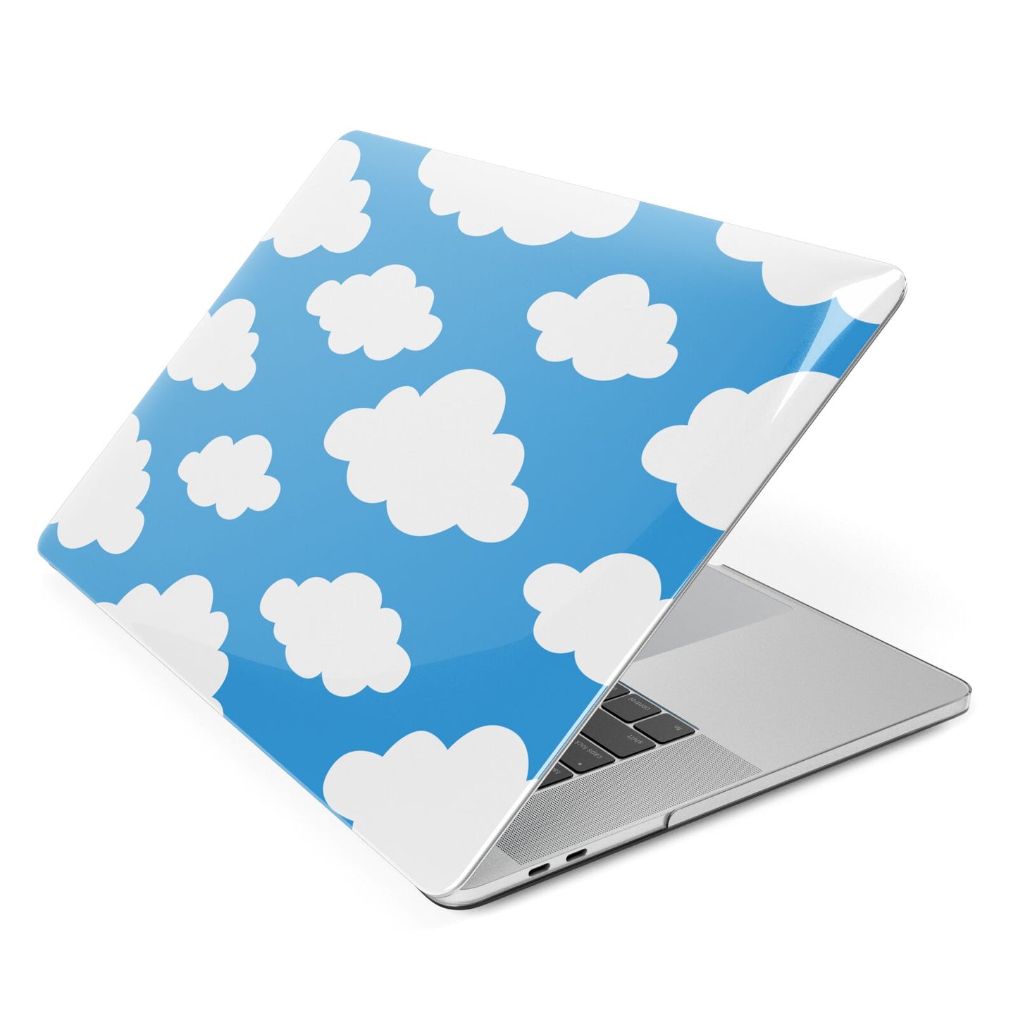 Cartoon Clouds and Blue Sky Apple MacBook Case Side View