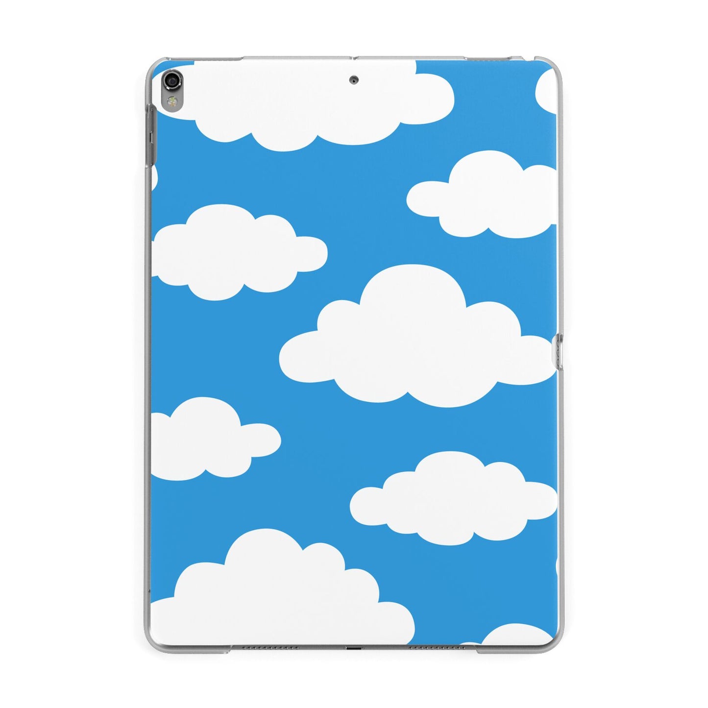 Cartoon Clouds and Blue Sky Apple iPad Grey Case