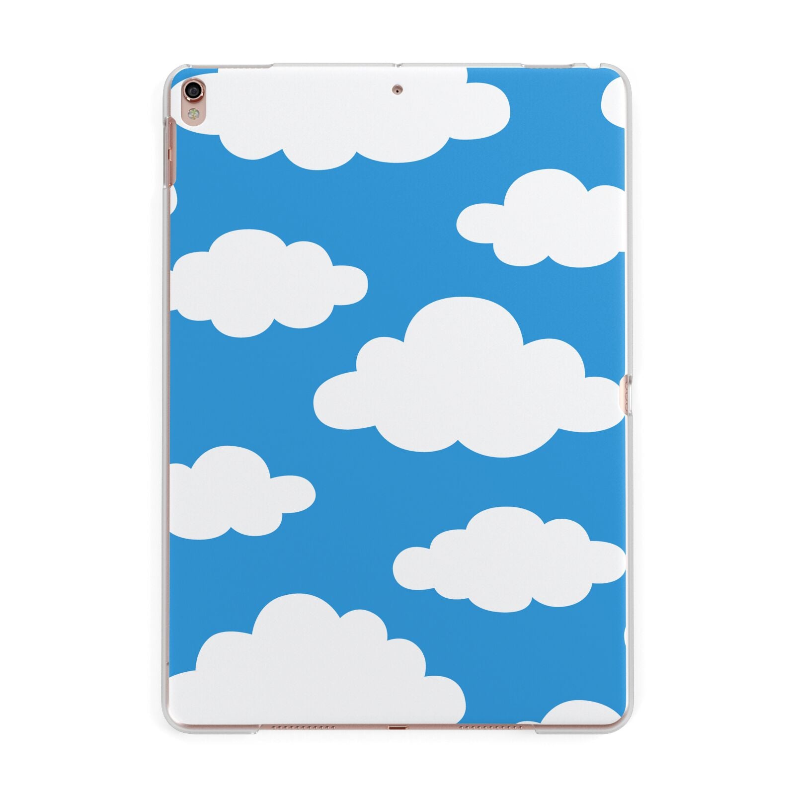 Cartoon Clouds and Blue Sky Apple iPad Rose Gold Case