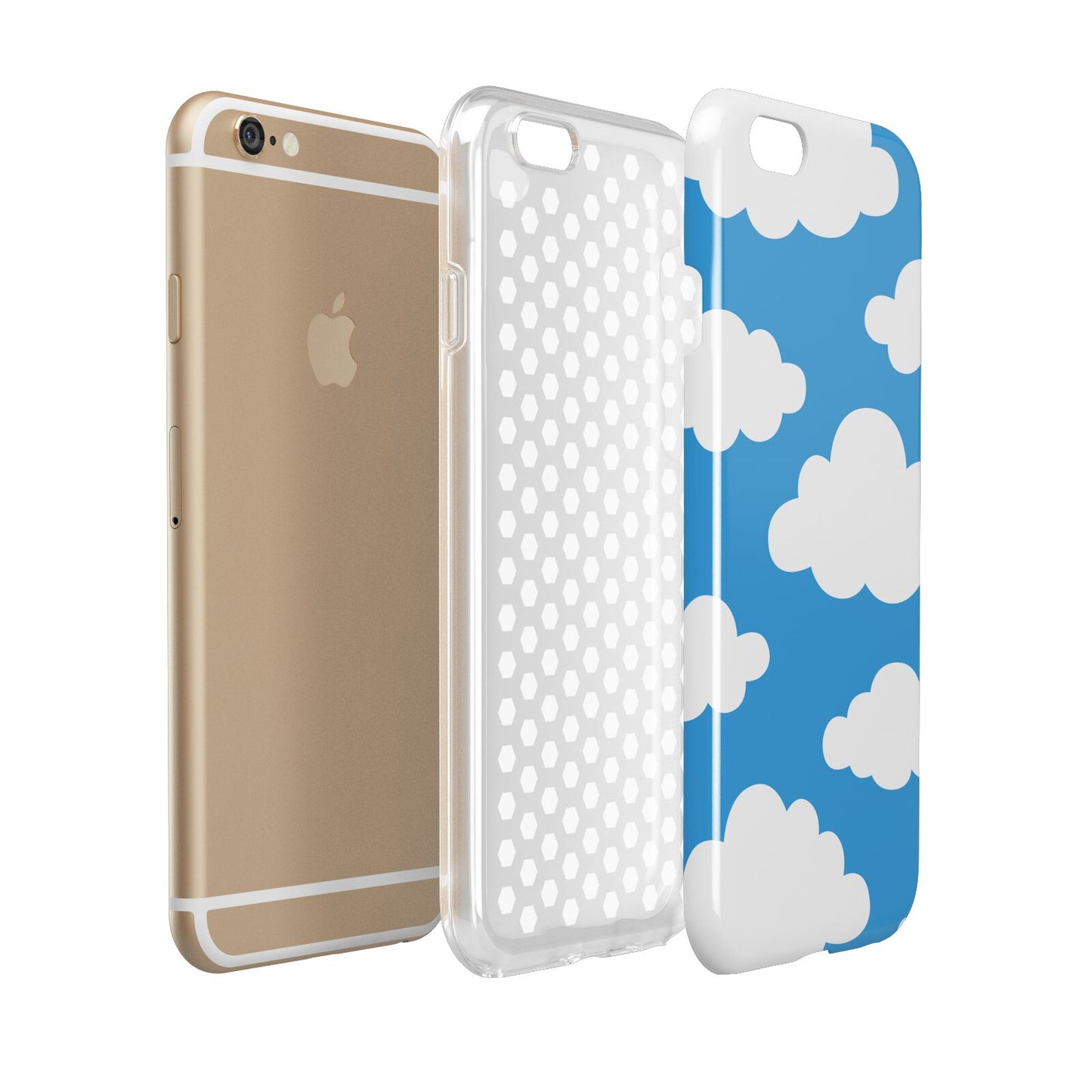 Cartoon Clouds and Blue Sky Apple iPhone 6 3D Tough Case Expanded view