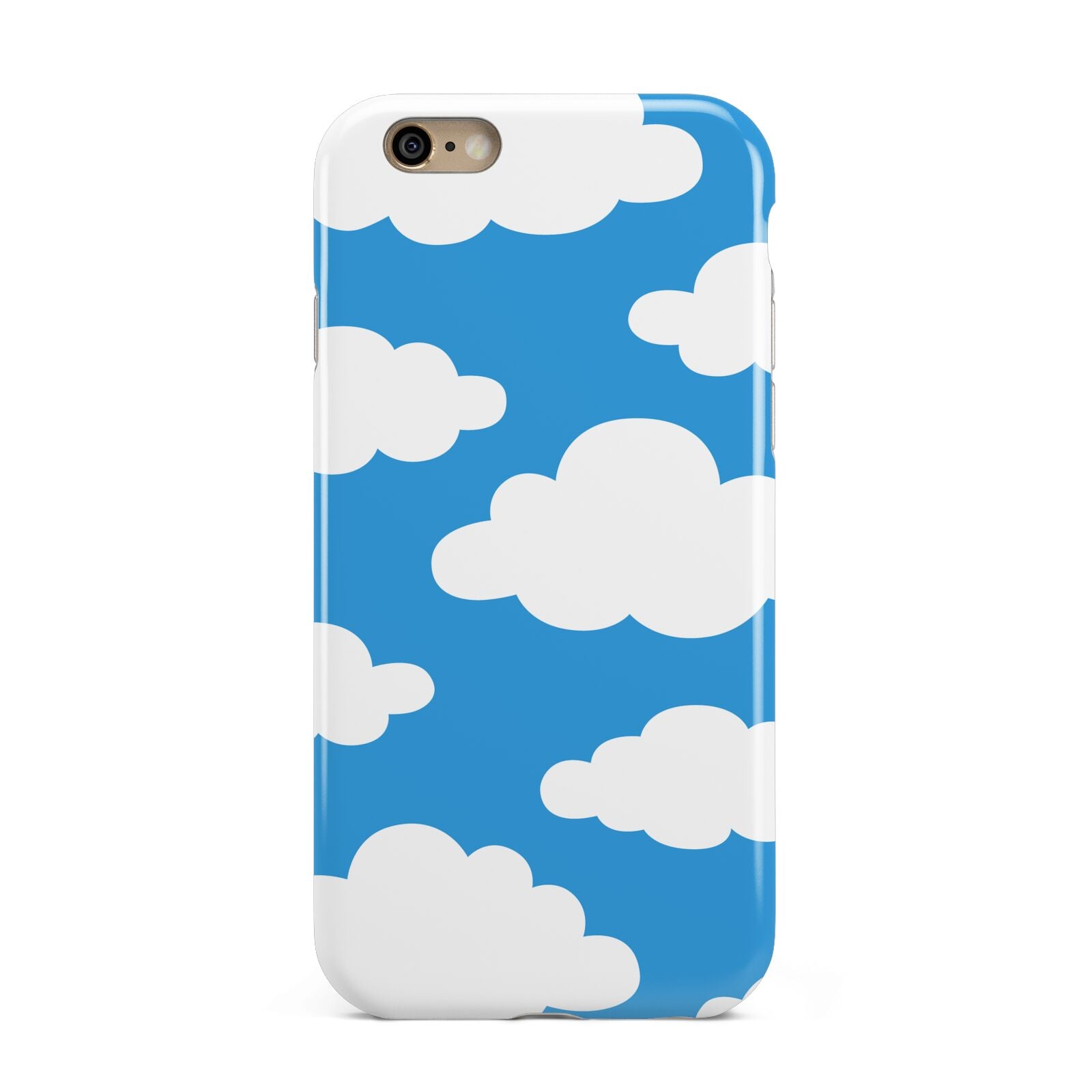 Cartoon Clouds and Blue Sky Apple iPhone 6 3D Tough Case