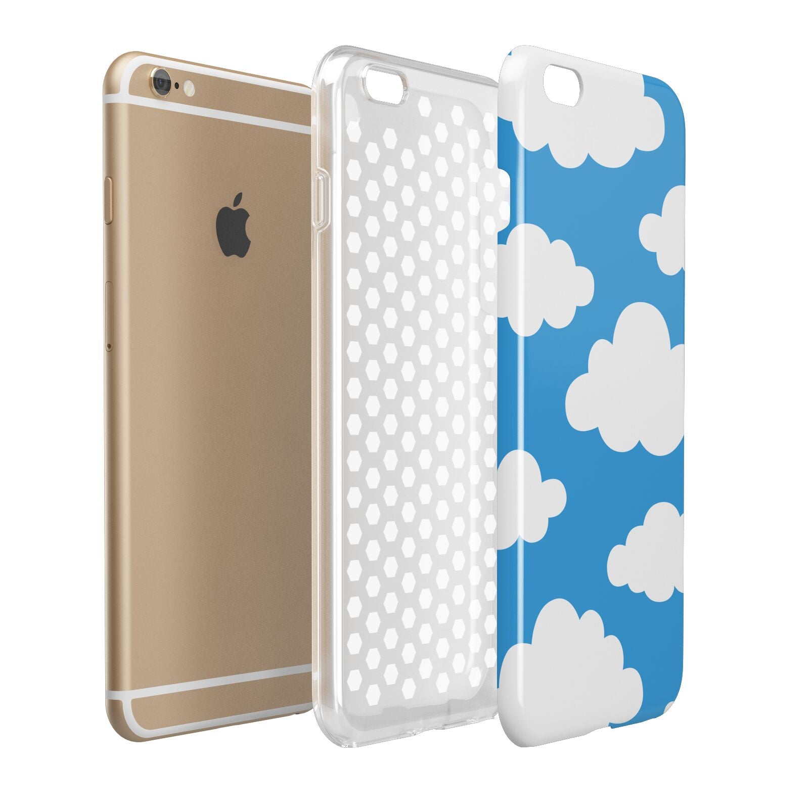 Cartoon Clouds and Blue Sky Apple iPhone 6 Plus 3D Tough Case Expand Detail Image