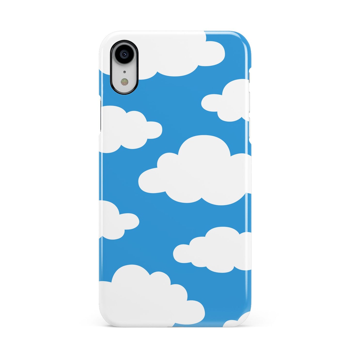 Cartoon Clouds and Blue Sky Apple iPhone XR White 3D Snap Case