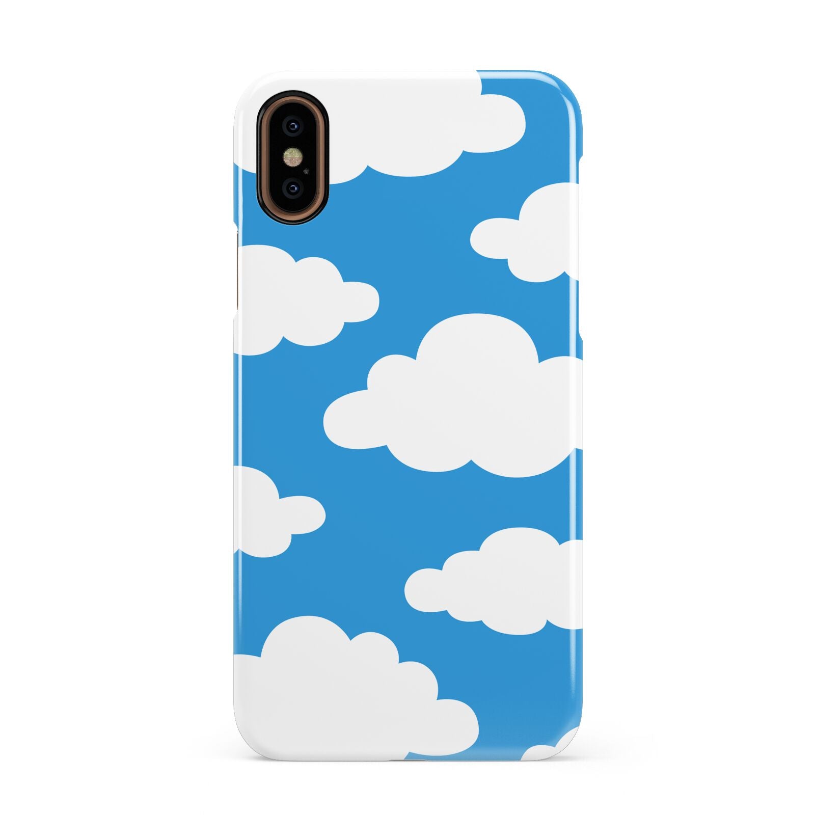 Cartoon Clouds and Blue Sky Apple iPhone XS 3D Snap Case