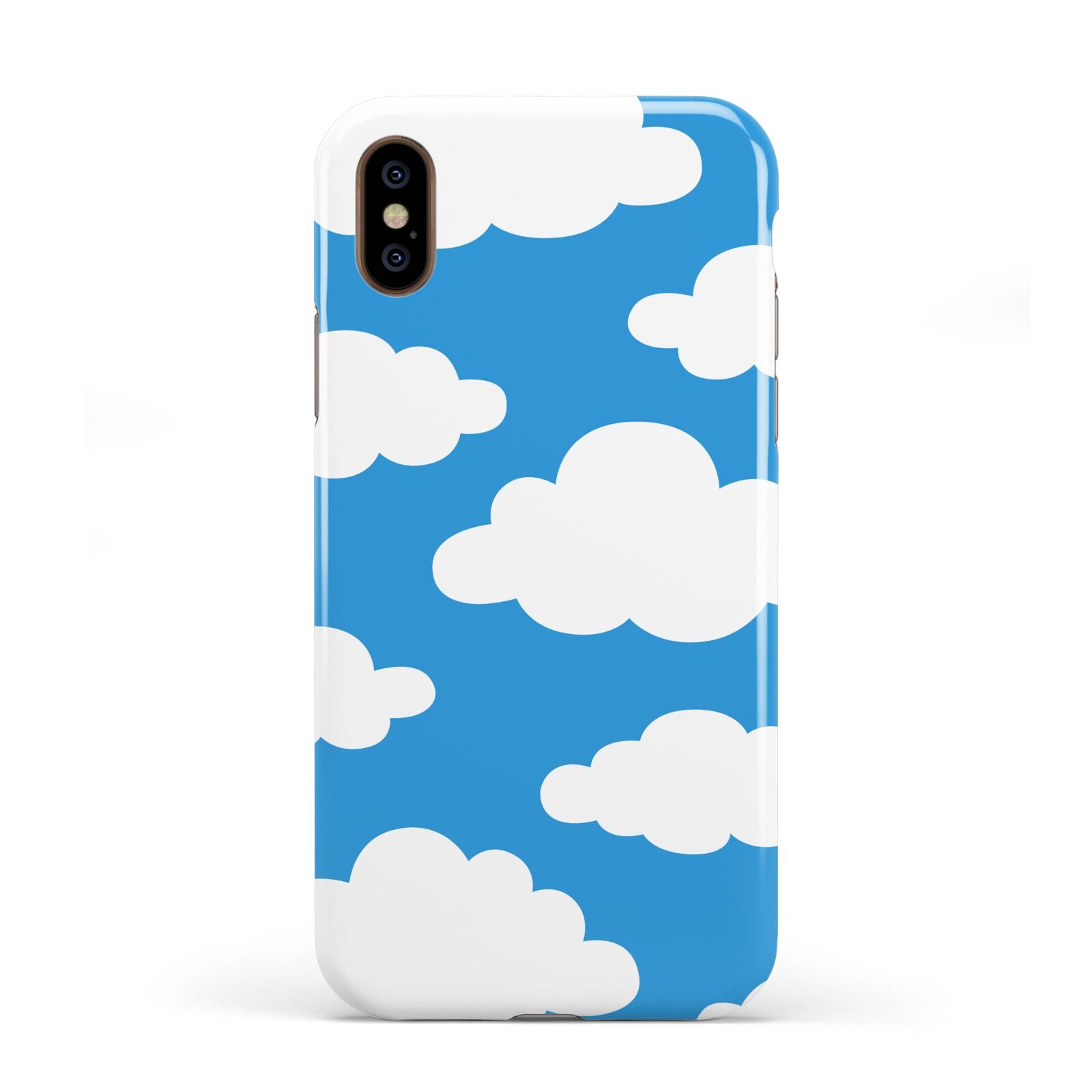 Cartoon Clouds and Blue Sky Apple iPhone XS 3D Tough