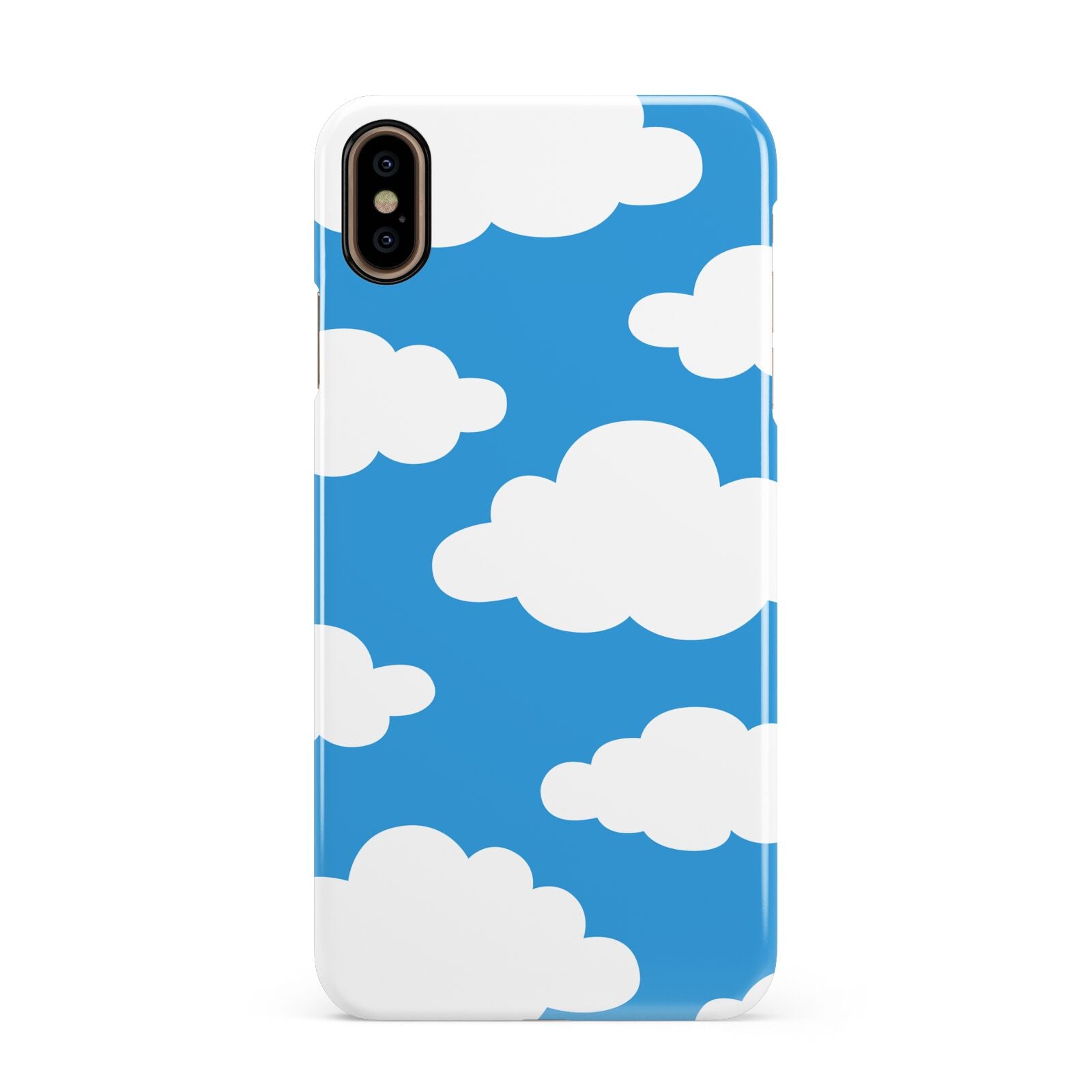 Cartoon Clouds and Blue Sky Apple iPhone Xs Max 3D Snap Case