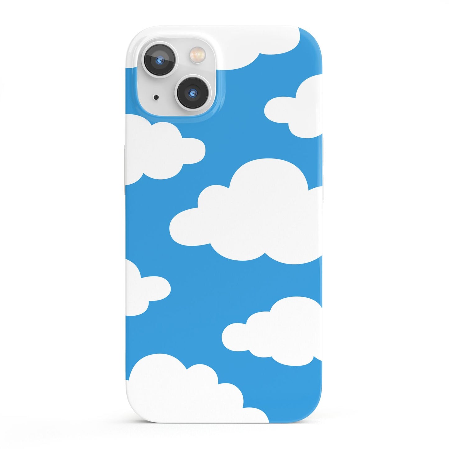 Cartoon Clouds and Blue Sky iPhone 13 Full Wrap 3D Snap Case