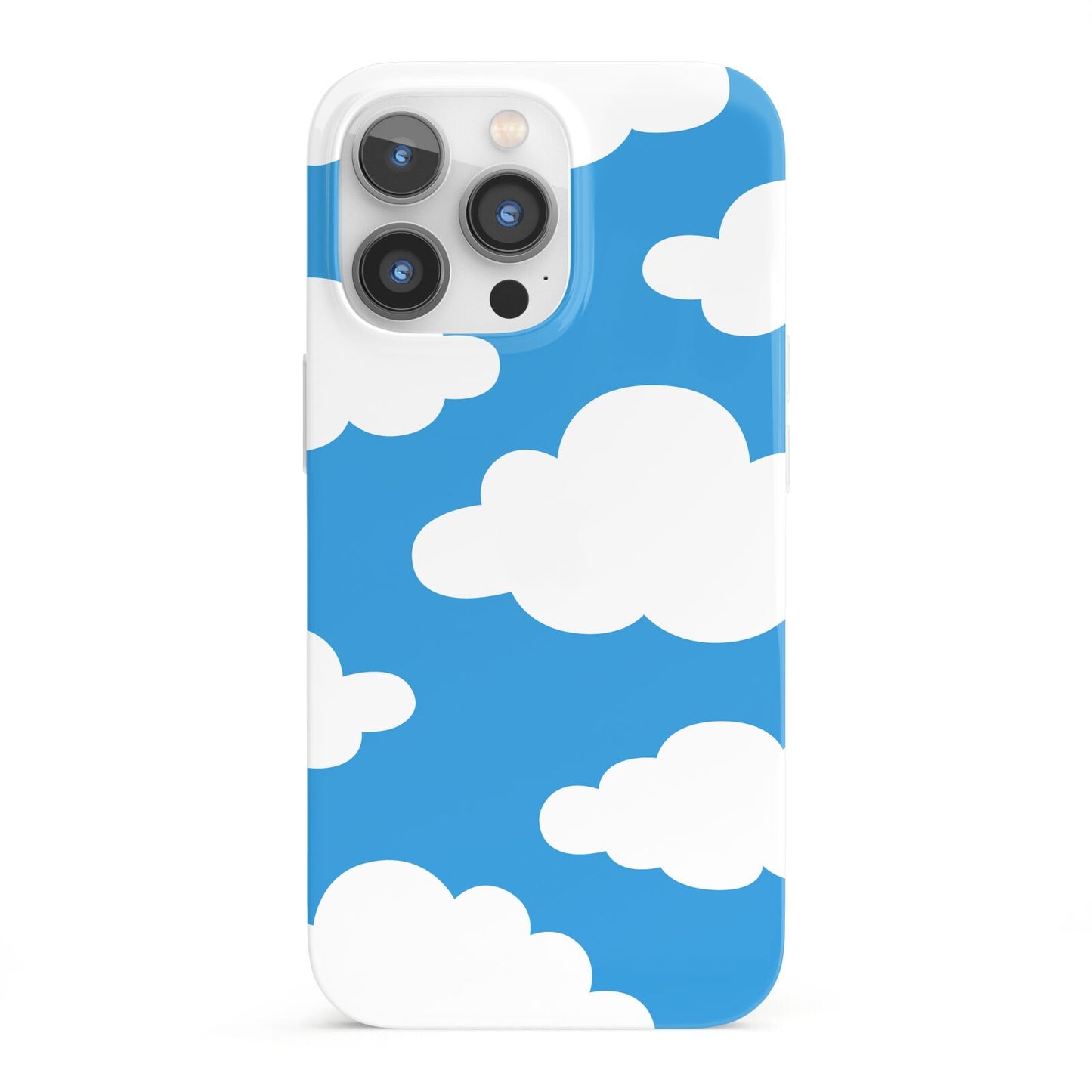 Cartoon Clouds and Blue Sky iPhone 13 Pro Full Wrap 3D Snap Case