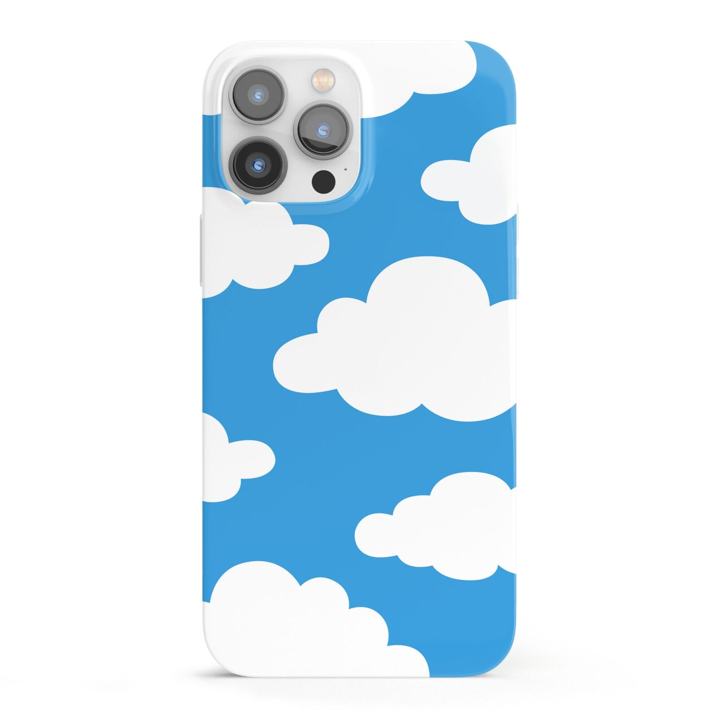 Cartoon Clouds and Blue Sky iPhone 13 Pro Max Full Wrap 3D Snap Case