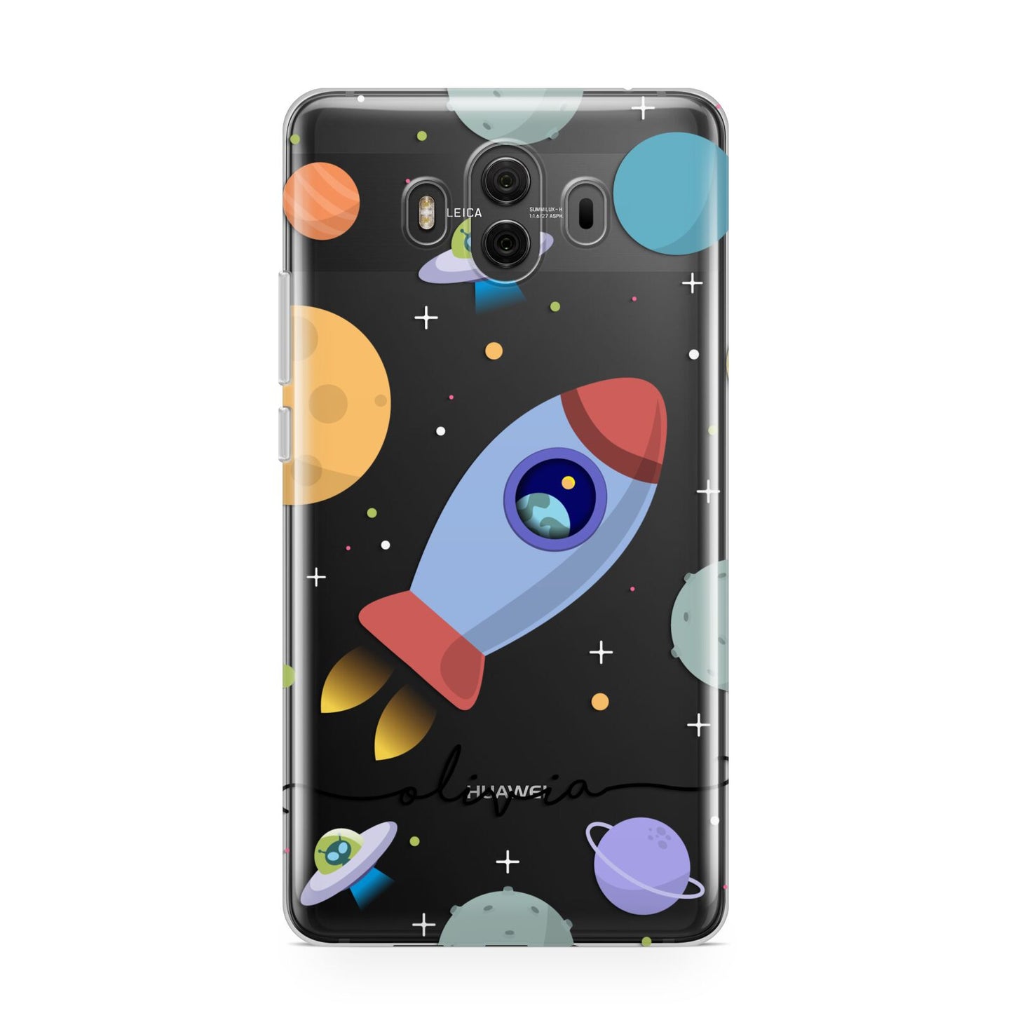 Cartoon Space Artwork with Name Huawei Mate 10 Protective Phone Case