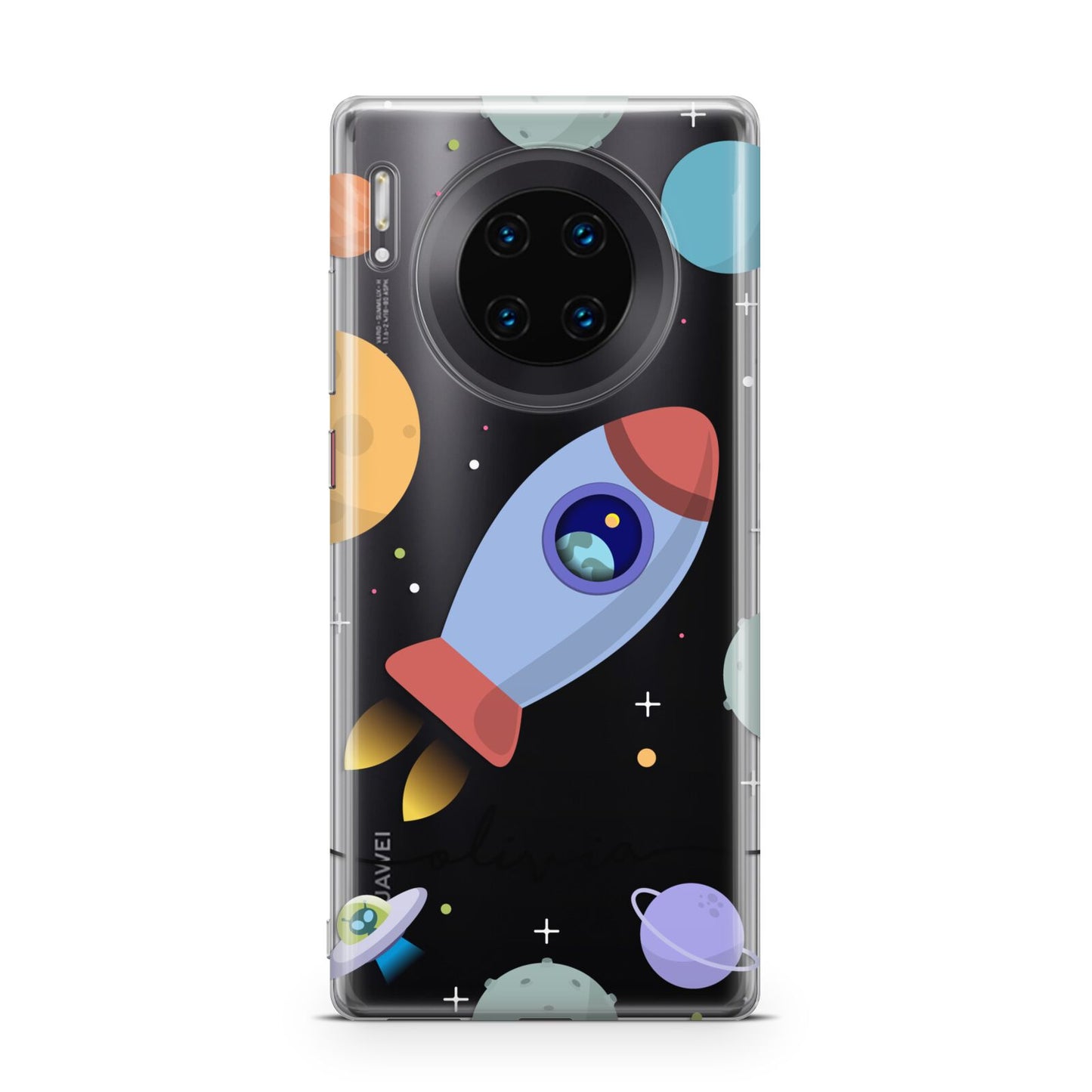 Cartoon Space Artwork with Name Huawei Mate 30 Pro Phone Case