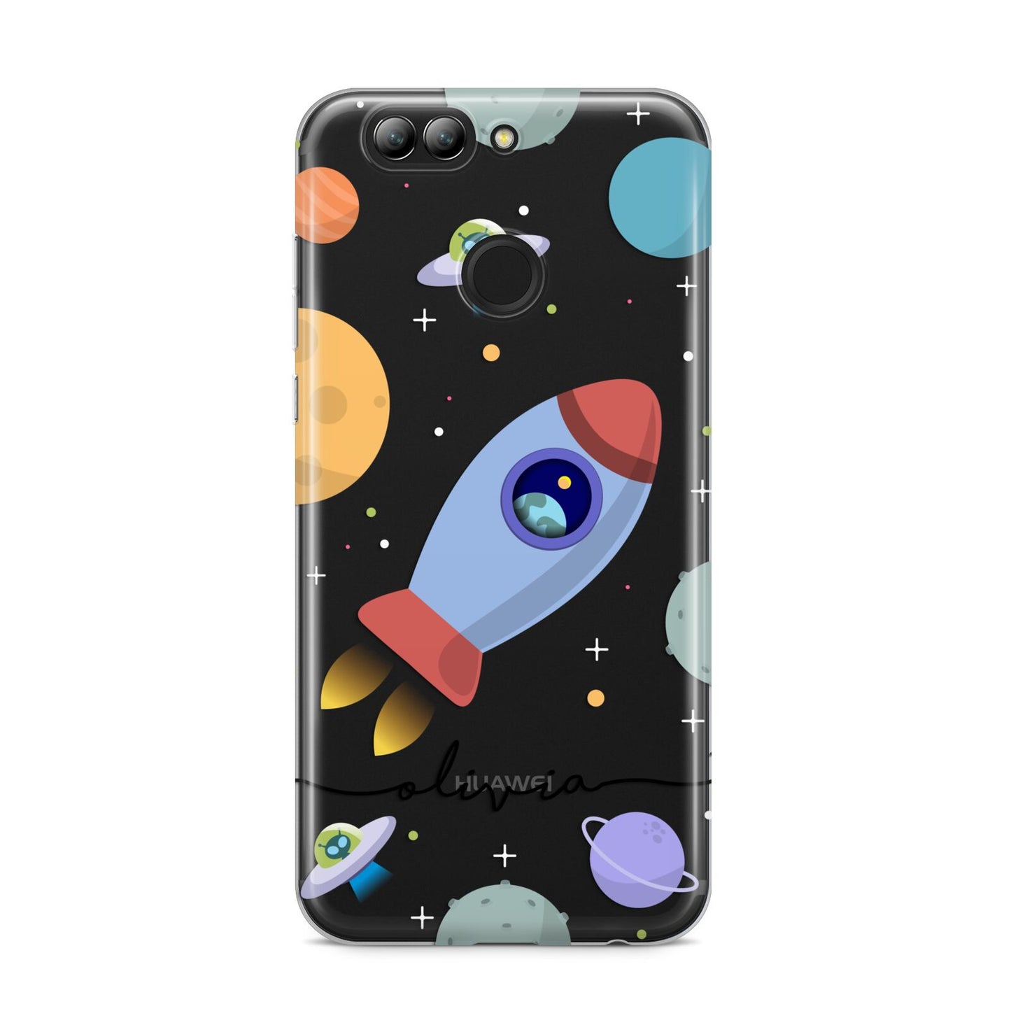 Cartoon Space Artwork with Name Huawei Nova 2s Phone Case