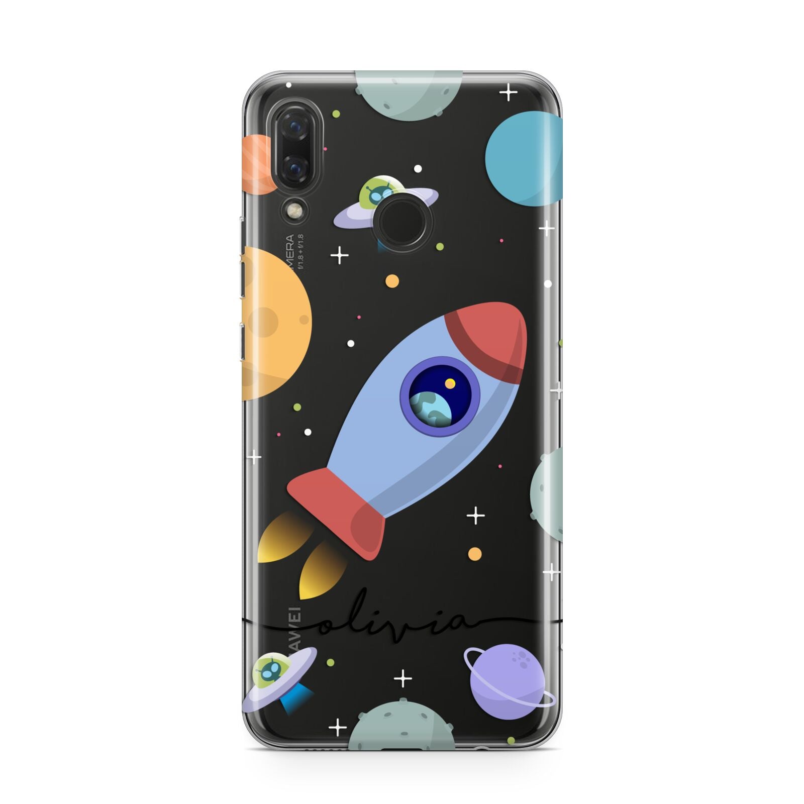 Cartoon Space Artwork with Name Huawei Nova 3 Phone Case