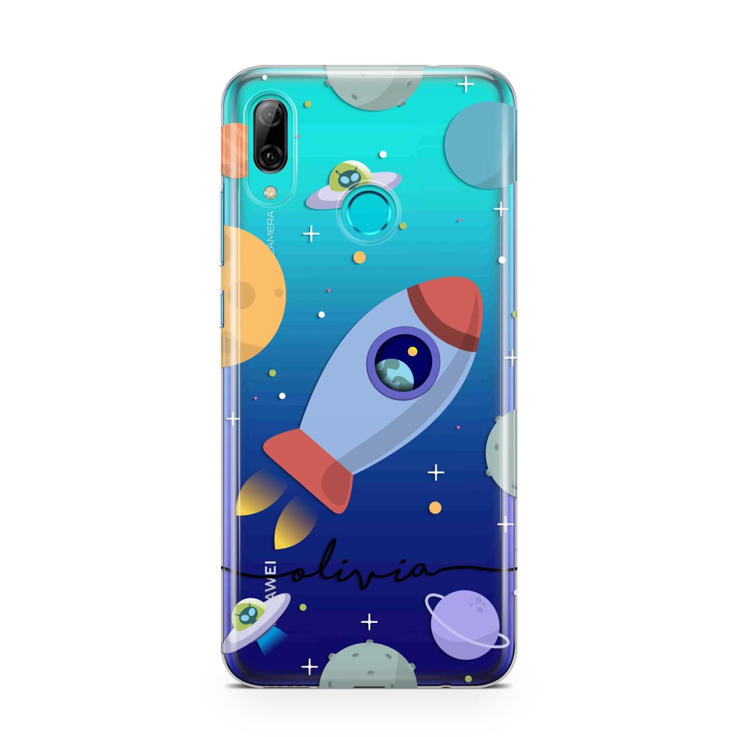 Cartoon Space Artwork with Name Huawei P Smart 2019 Case